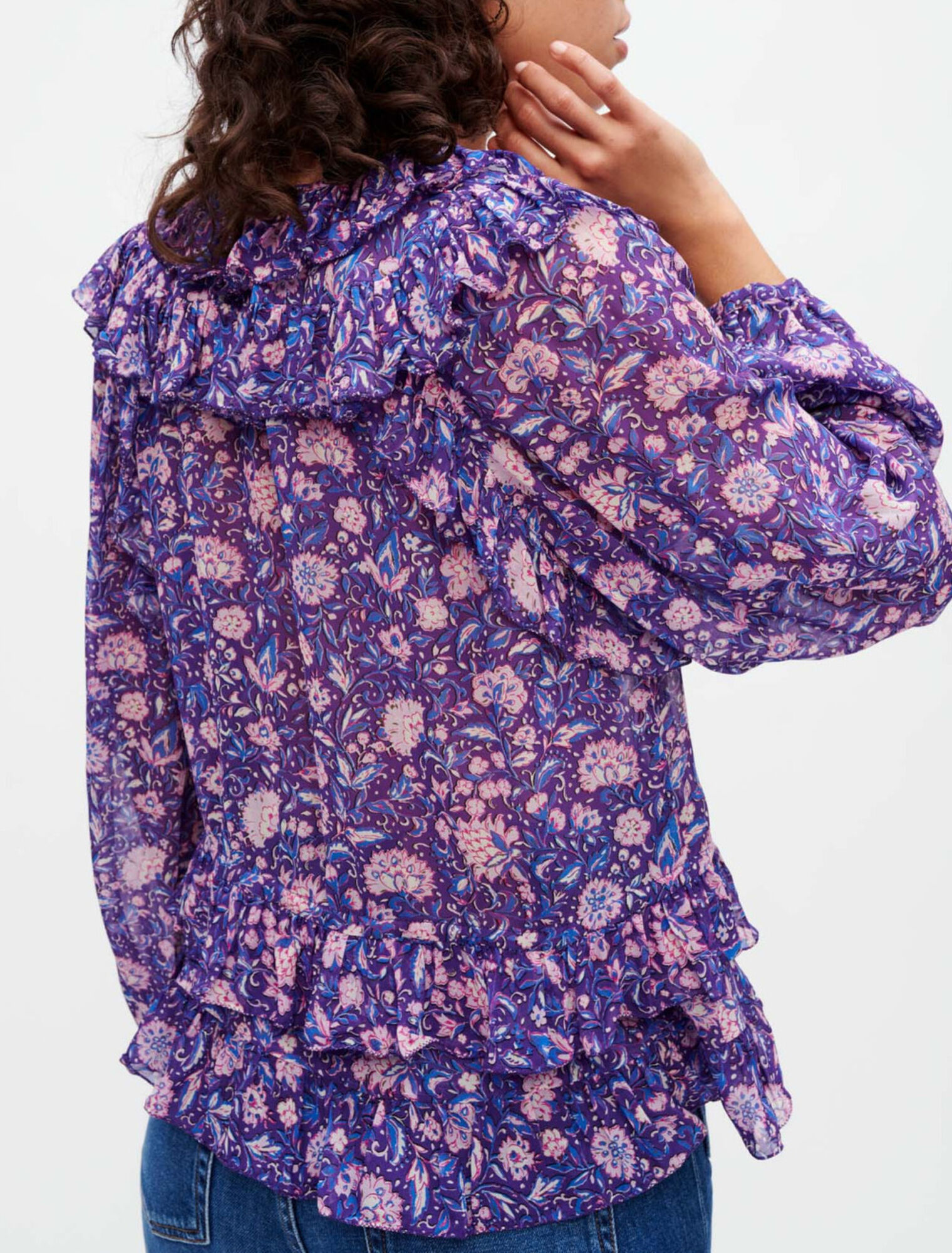 Dahlia printed viscose top