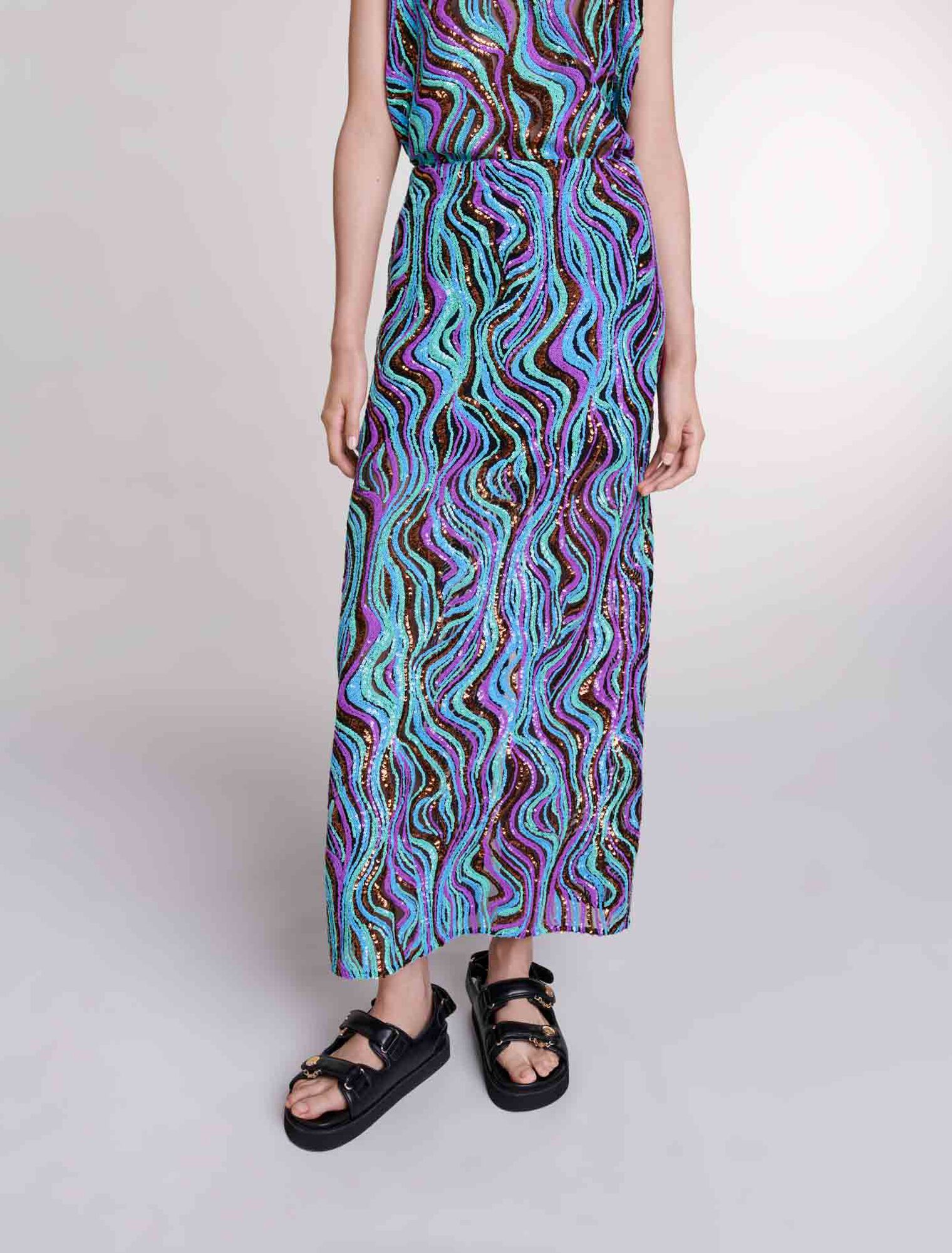 Sequin maxi skirt