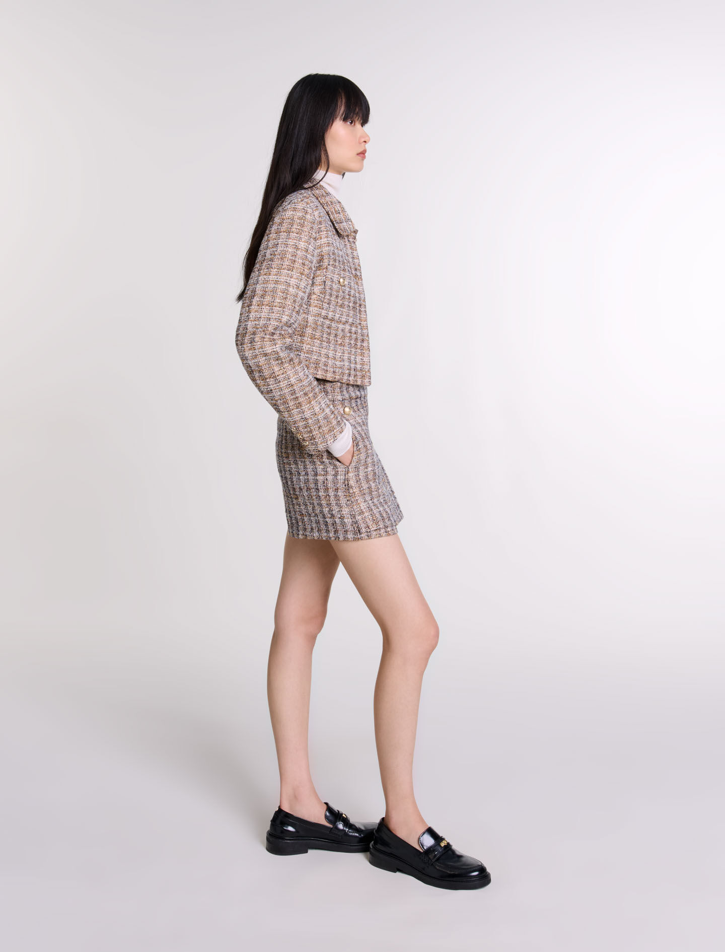 Short tweed jacket Brown For Women | Maje