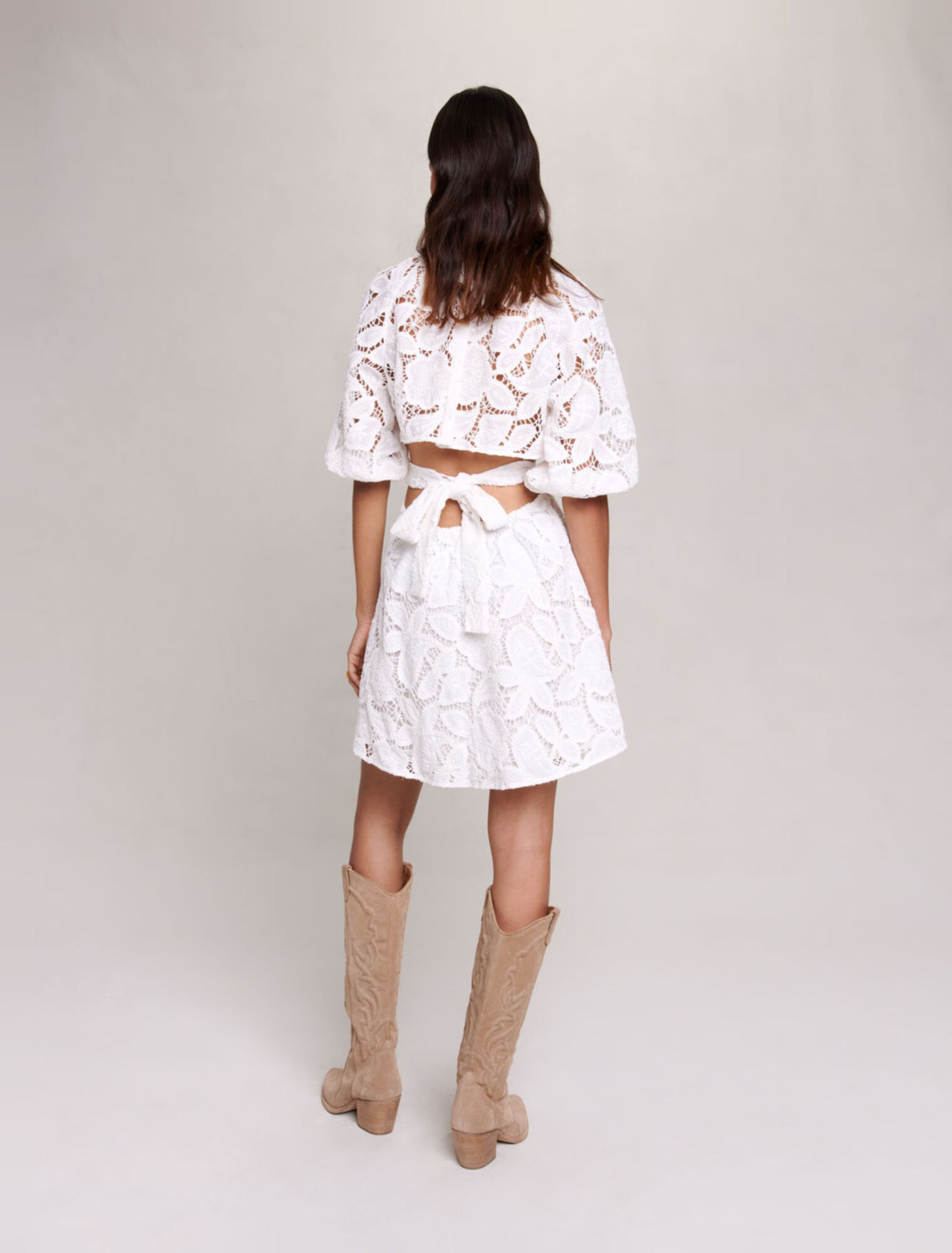 Embroidered cotton mini dress