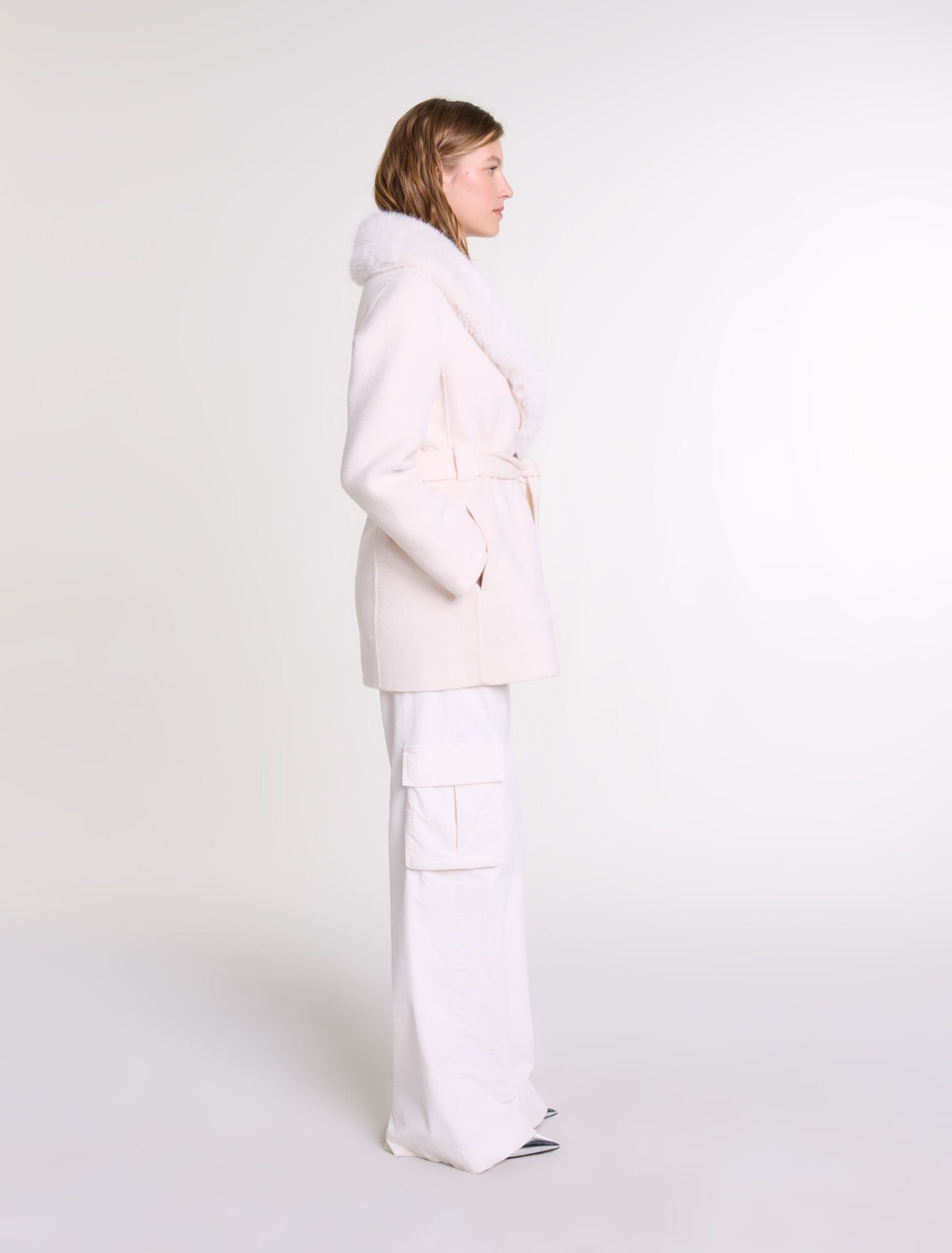 Belted short coat