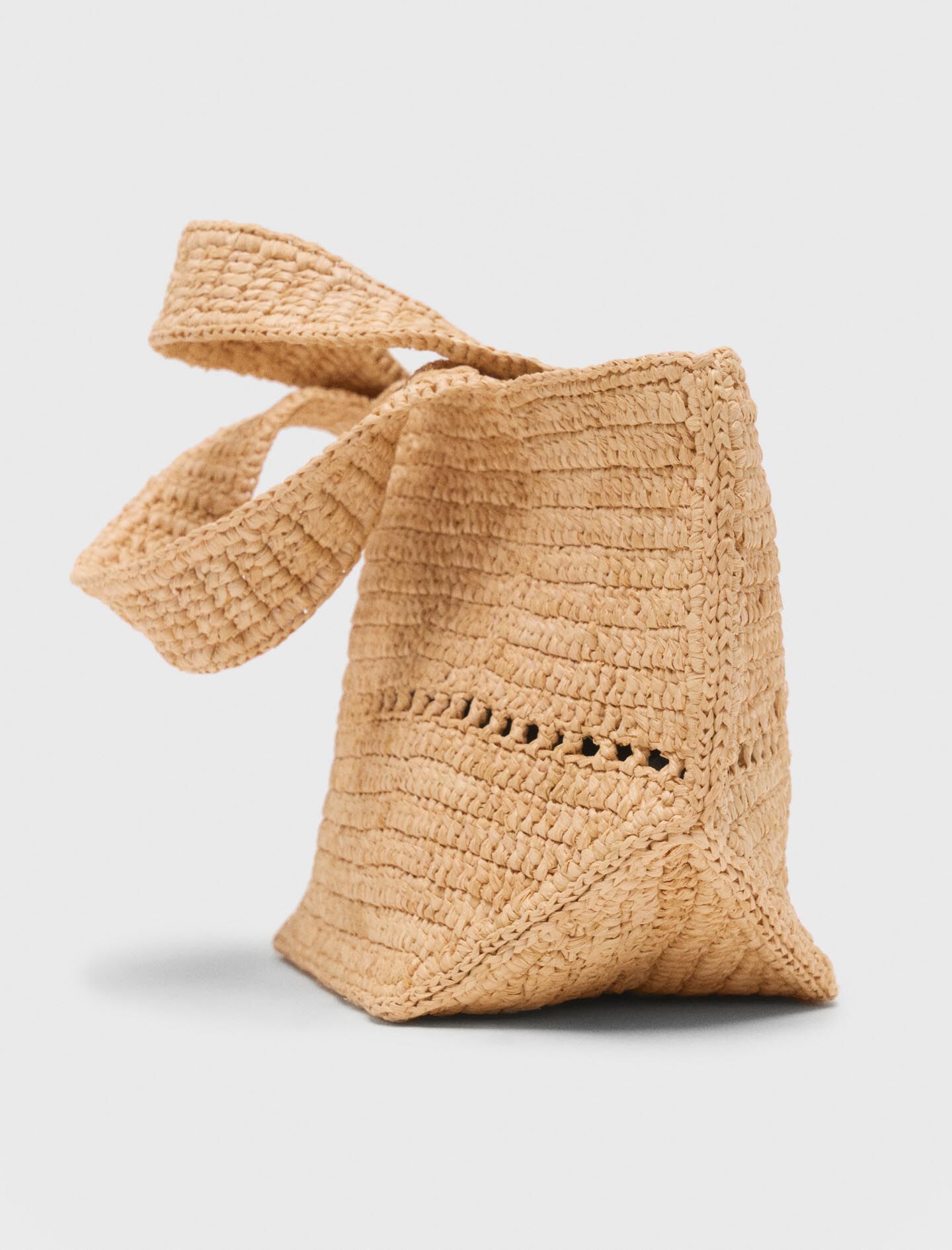 ●depound● Raffia Bag Mini Tote Natural DP2535BG024MNTXX Natural raffia mini tote Natural For Women | Maje