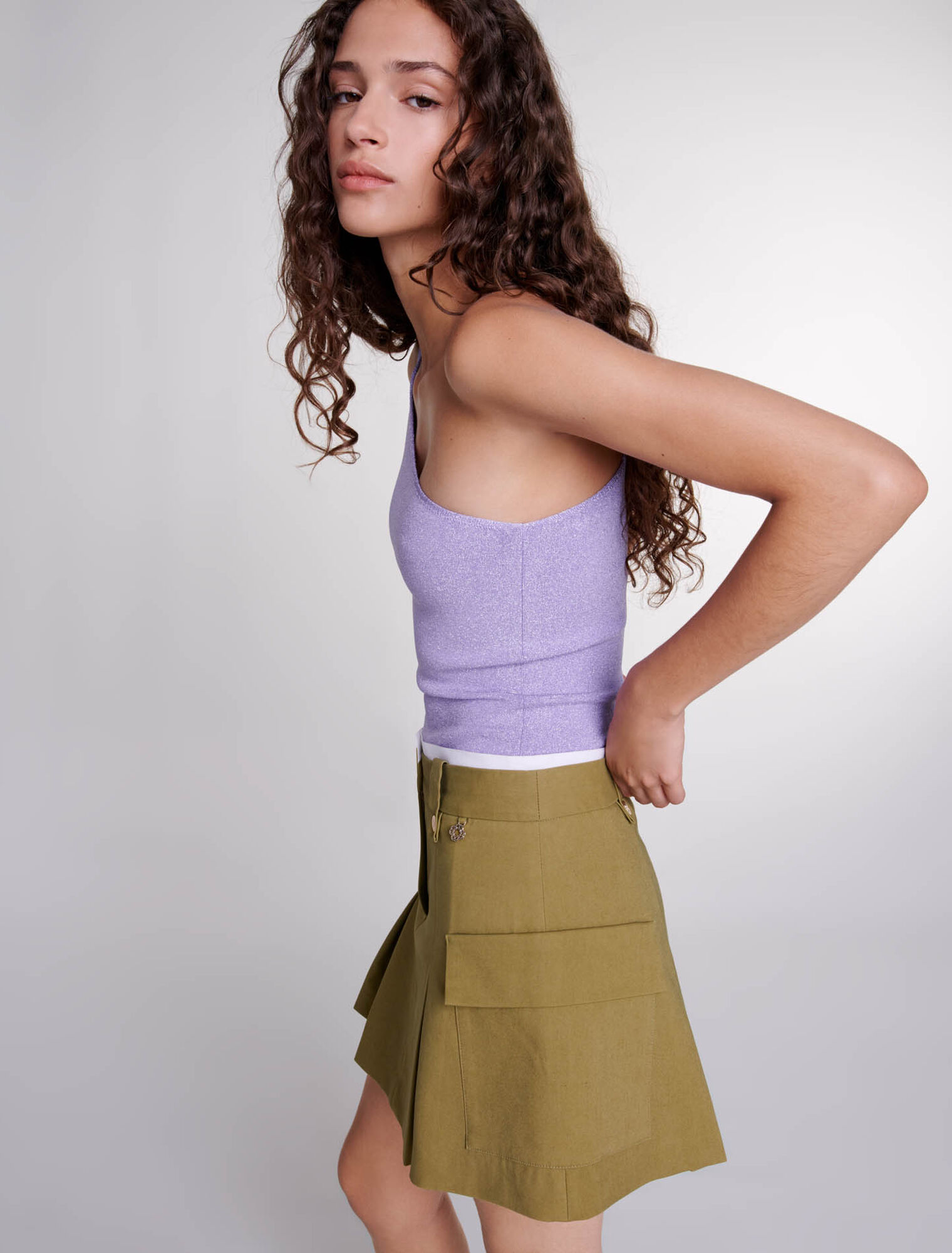 Pleated mini skirt