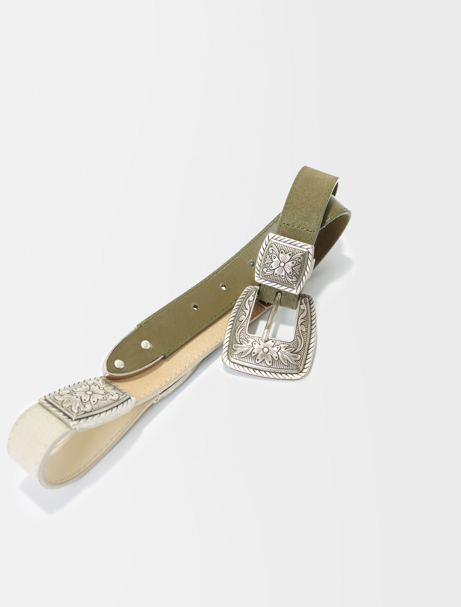 Suede leather belt