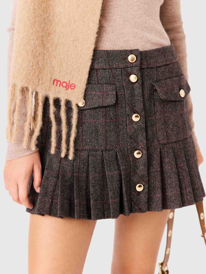 Short checked skirt