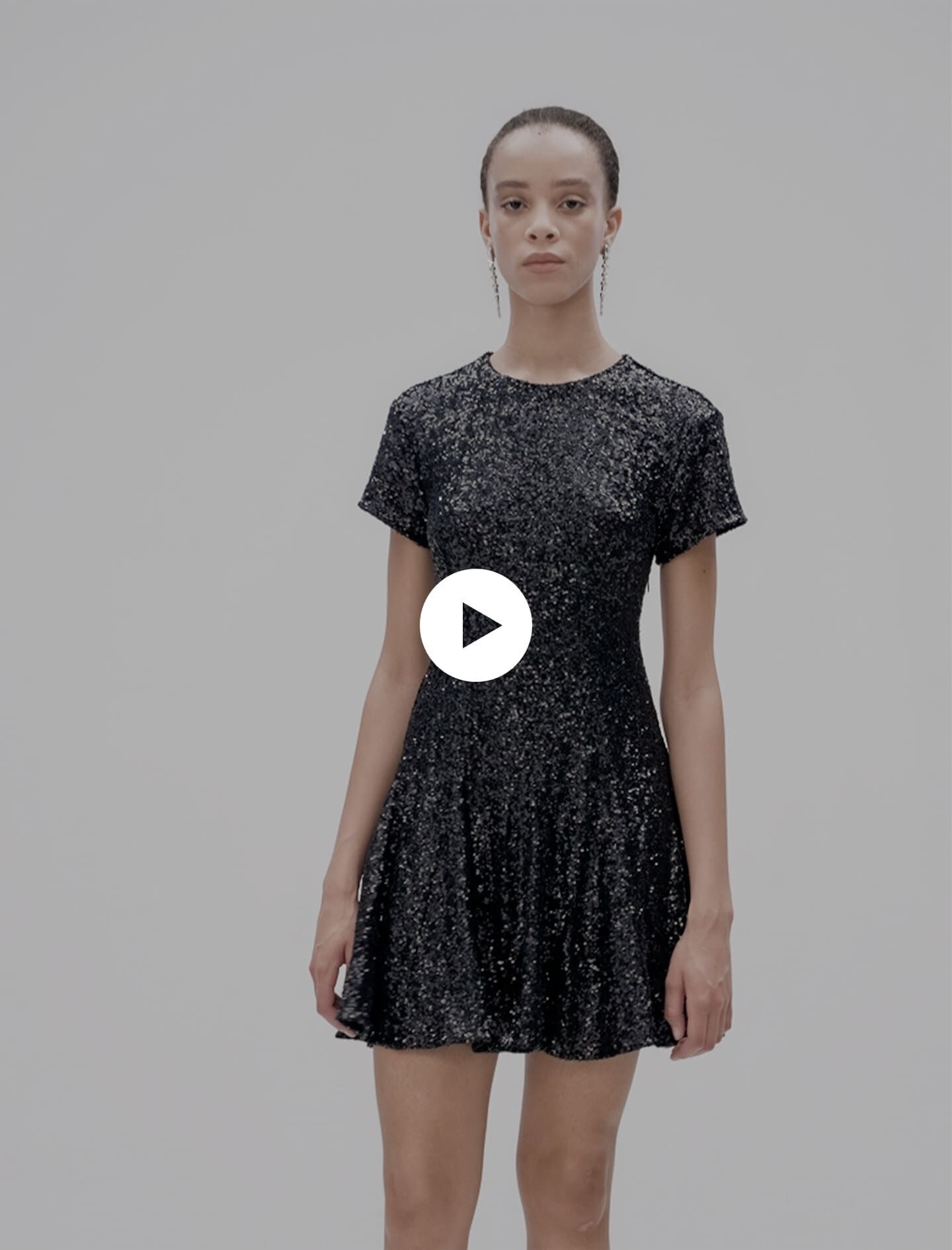 Short sequin dress Black / Gray For Women | Maje