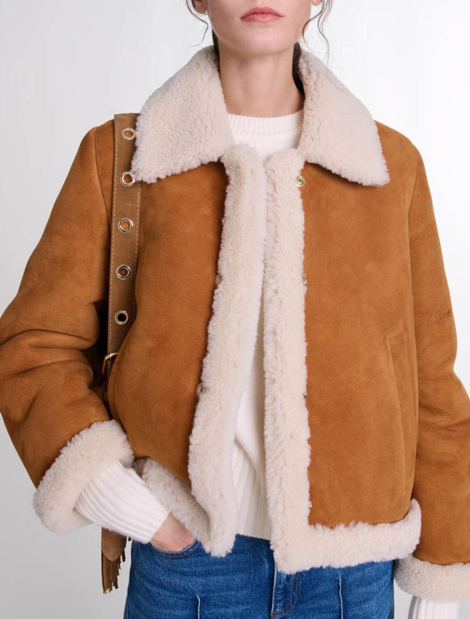 Shearling-effect fur coat