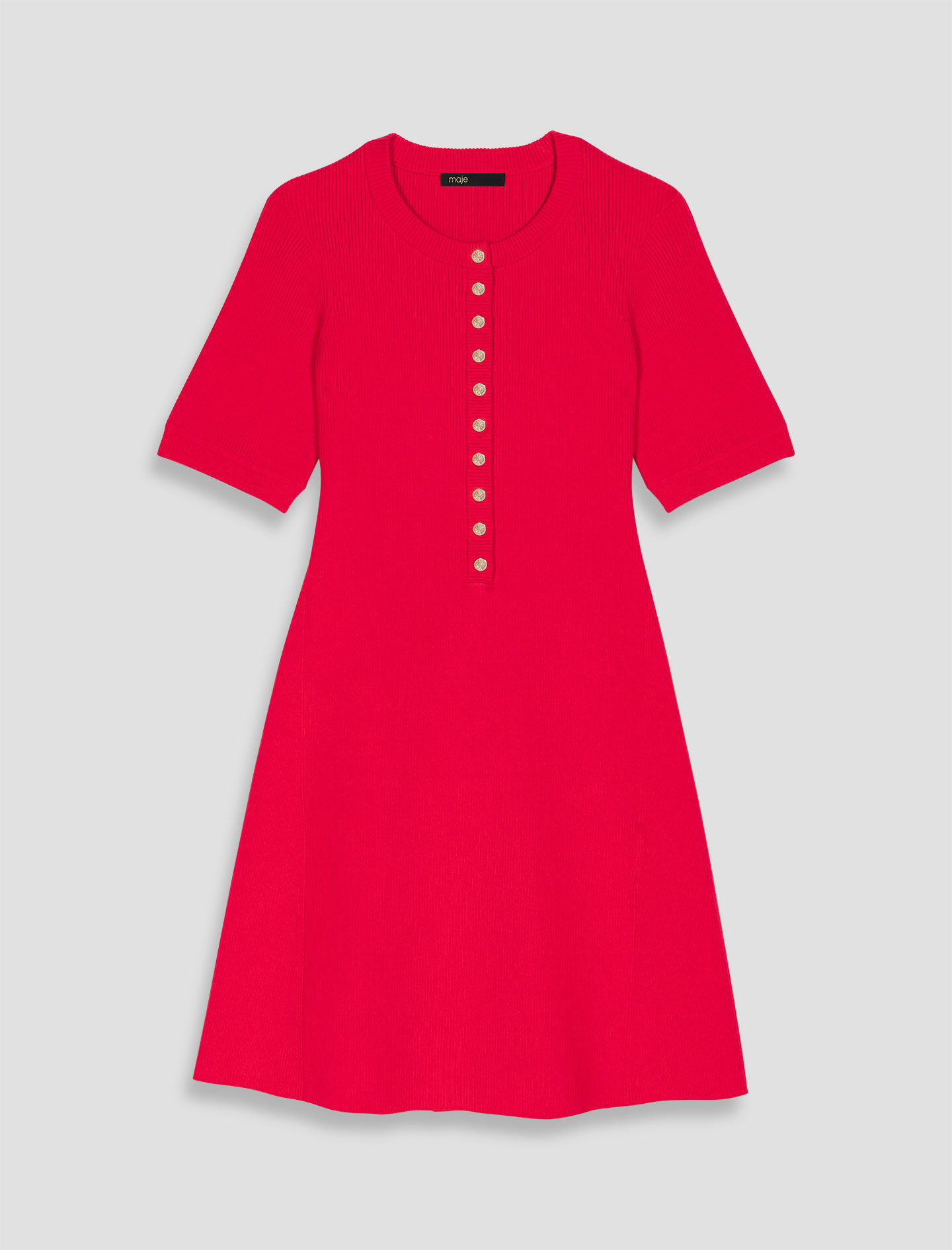 ma¨̮⃝ Mini ribbed knit dress Red For Women | Maje