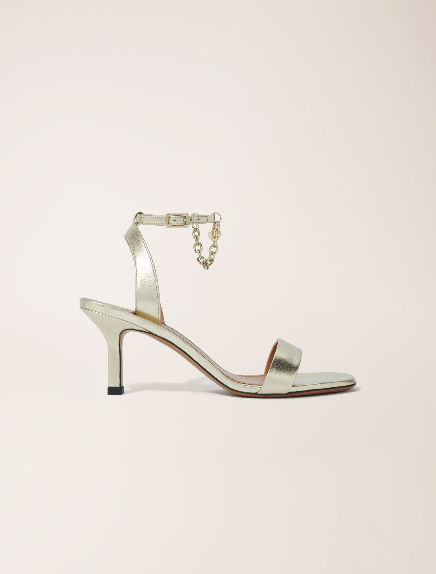 Gold metallic leather sandals