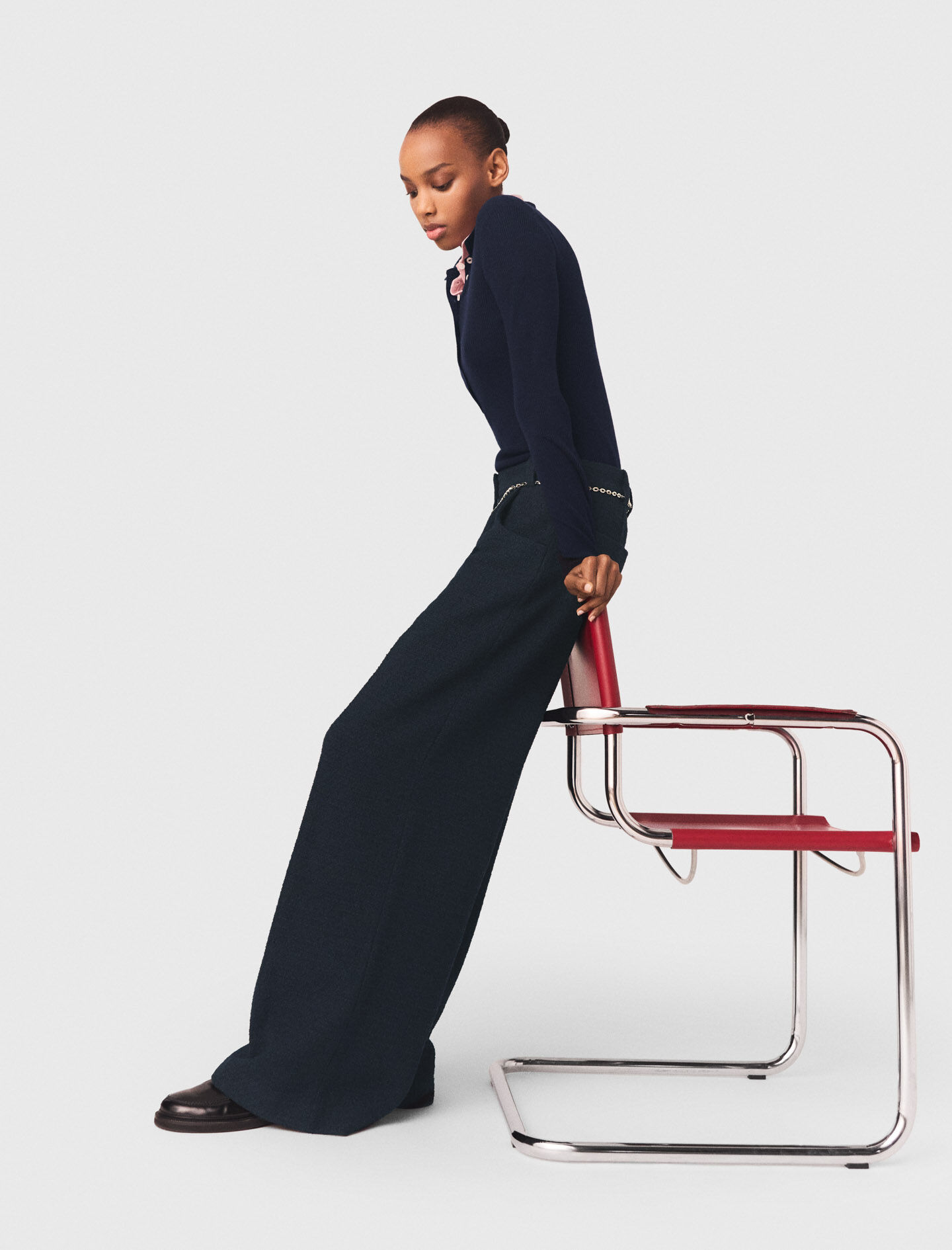 Tweed trousers Blue For Women | Maje