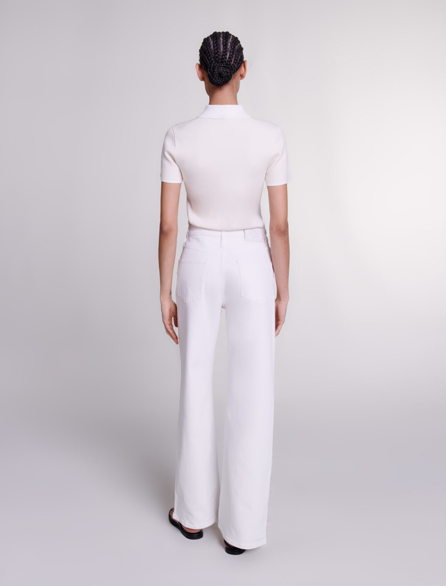 Polo collar knit top