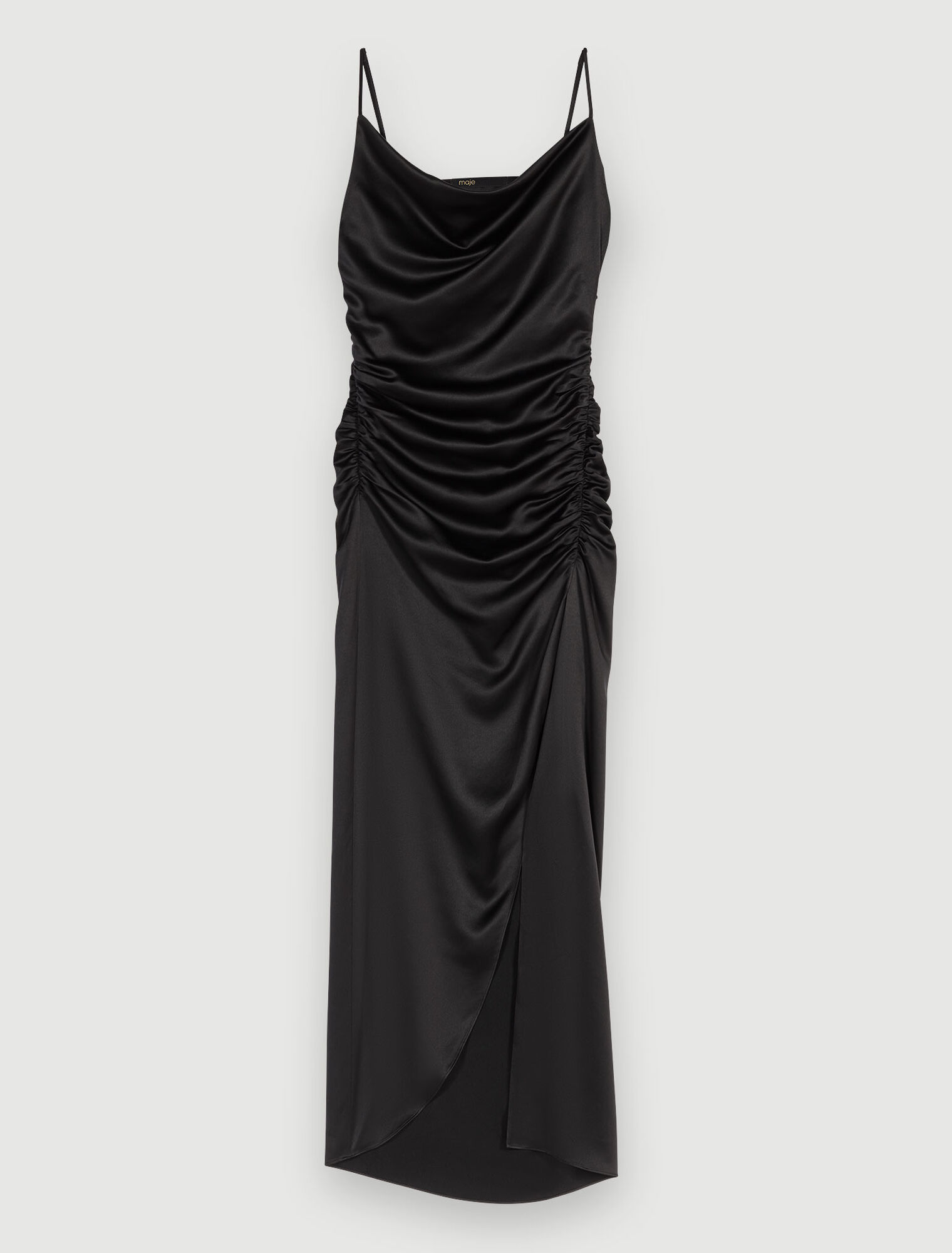 Long draped slit dress