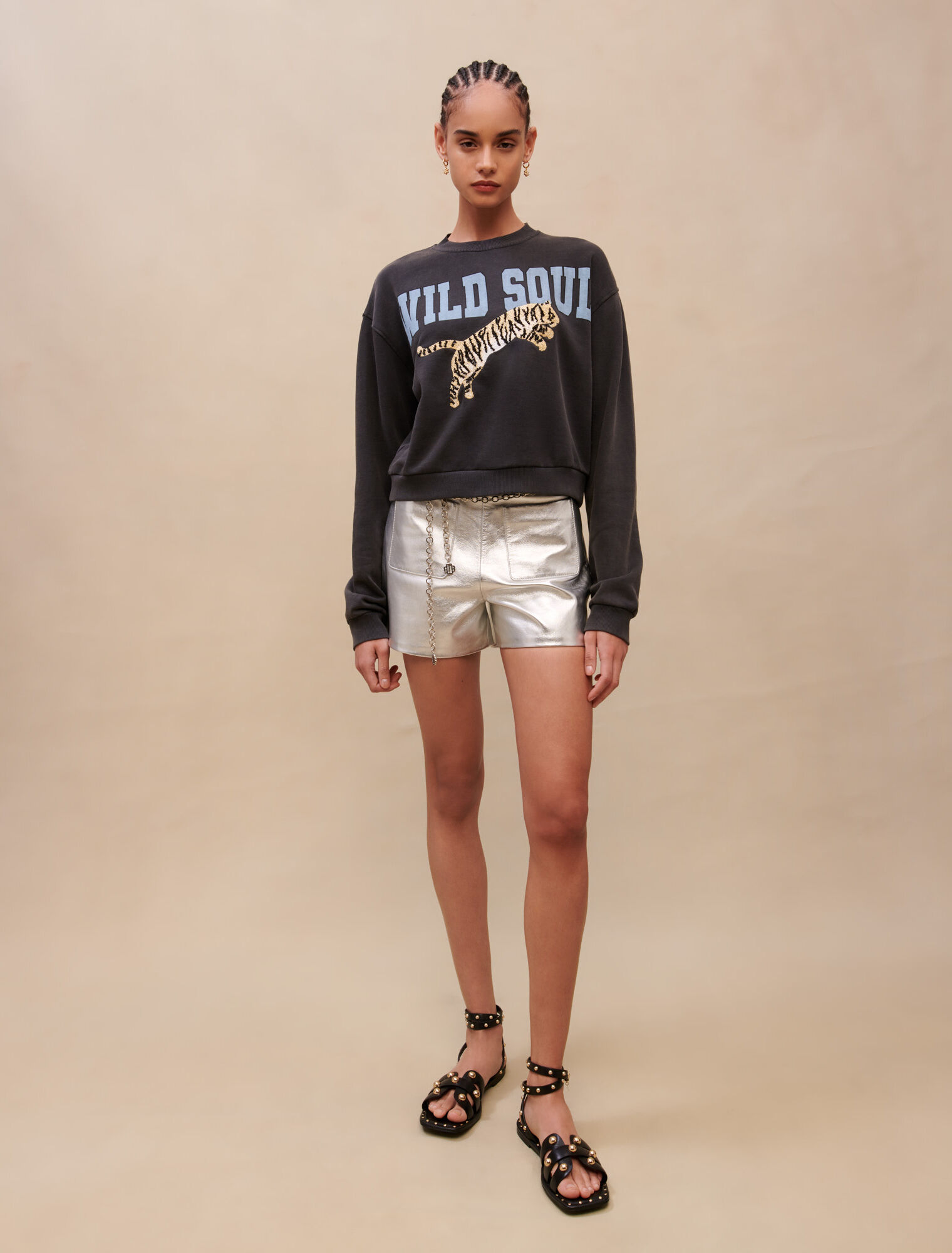 Printed cotton sweatshirt