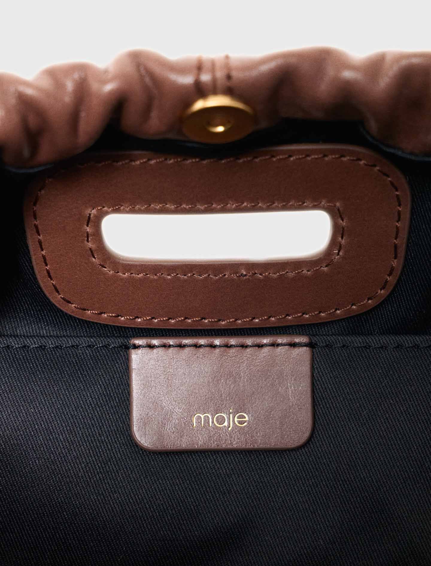 Vintage leather Milpli Gazette Brown For Women | Maje