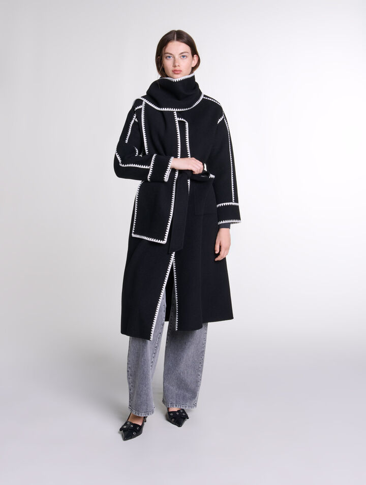 Two-tone double-faced coat