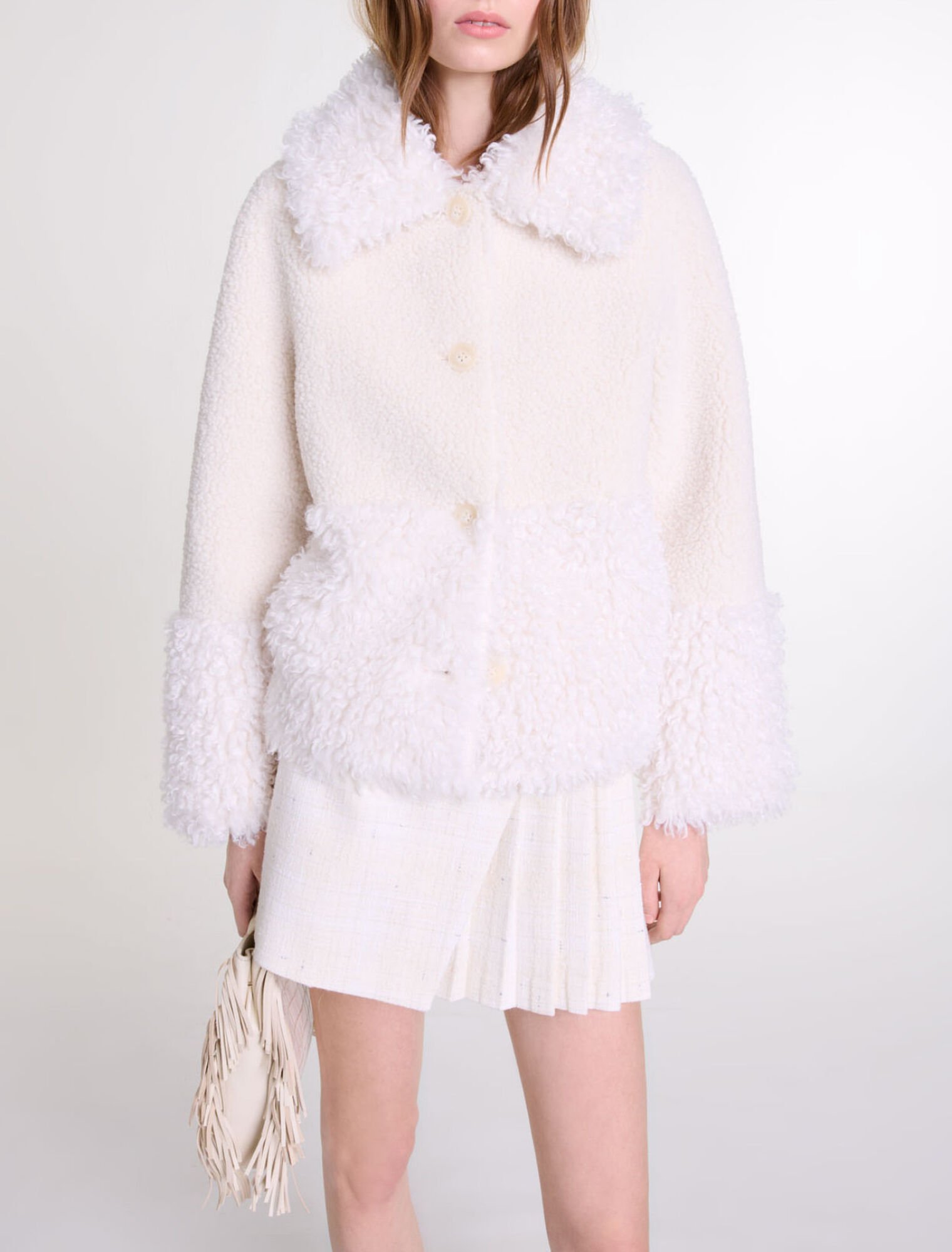 Short fake fur coat