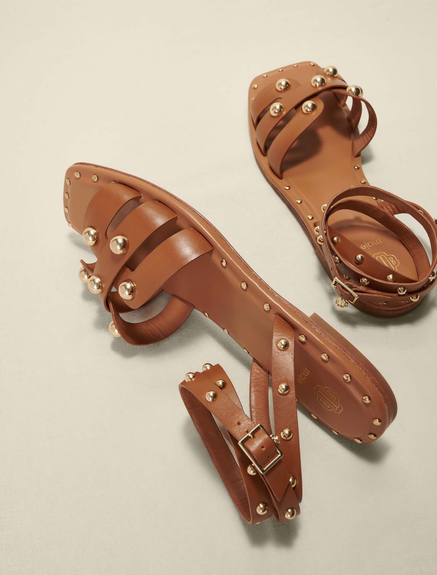 Studded leather sandals