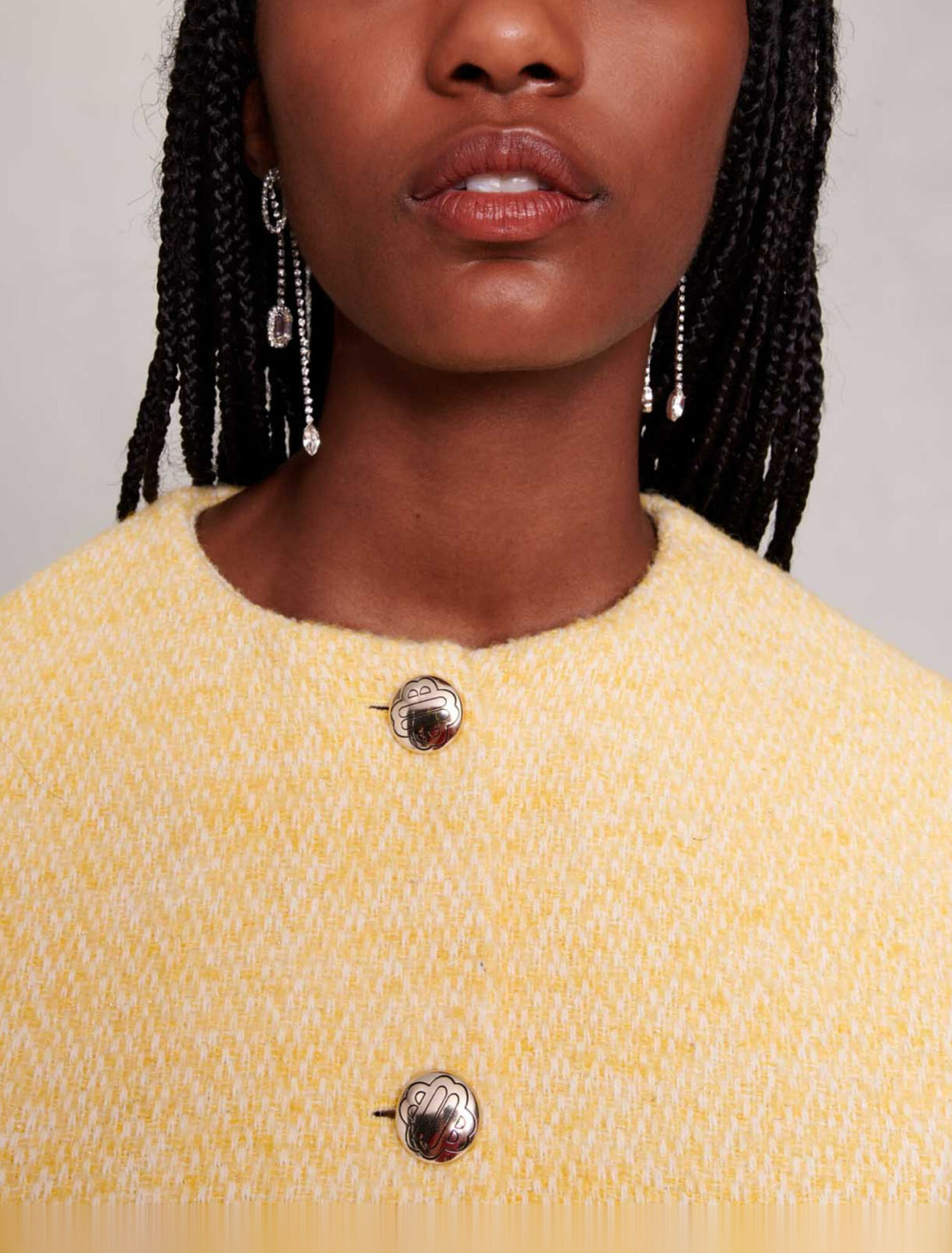 Cropped jacket in tweed