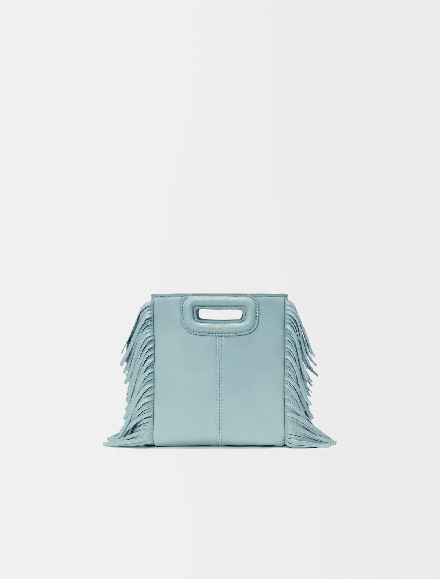 Leather mini M bag with chain