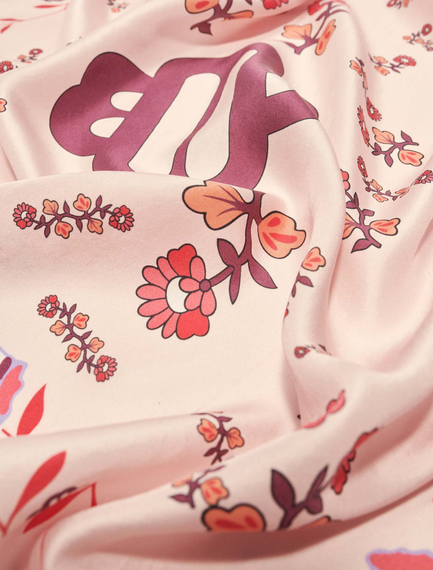Maje Clover floral print silk scarf