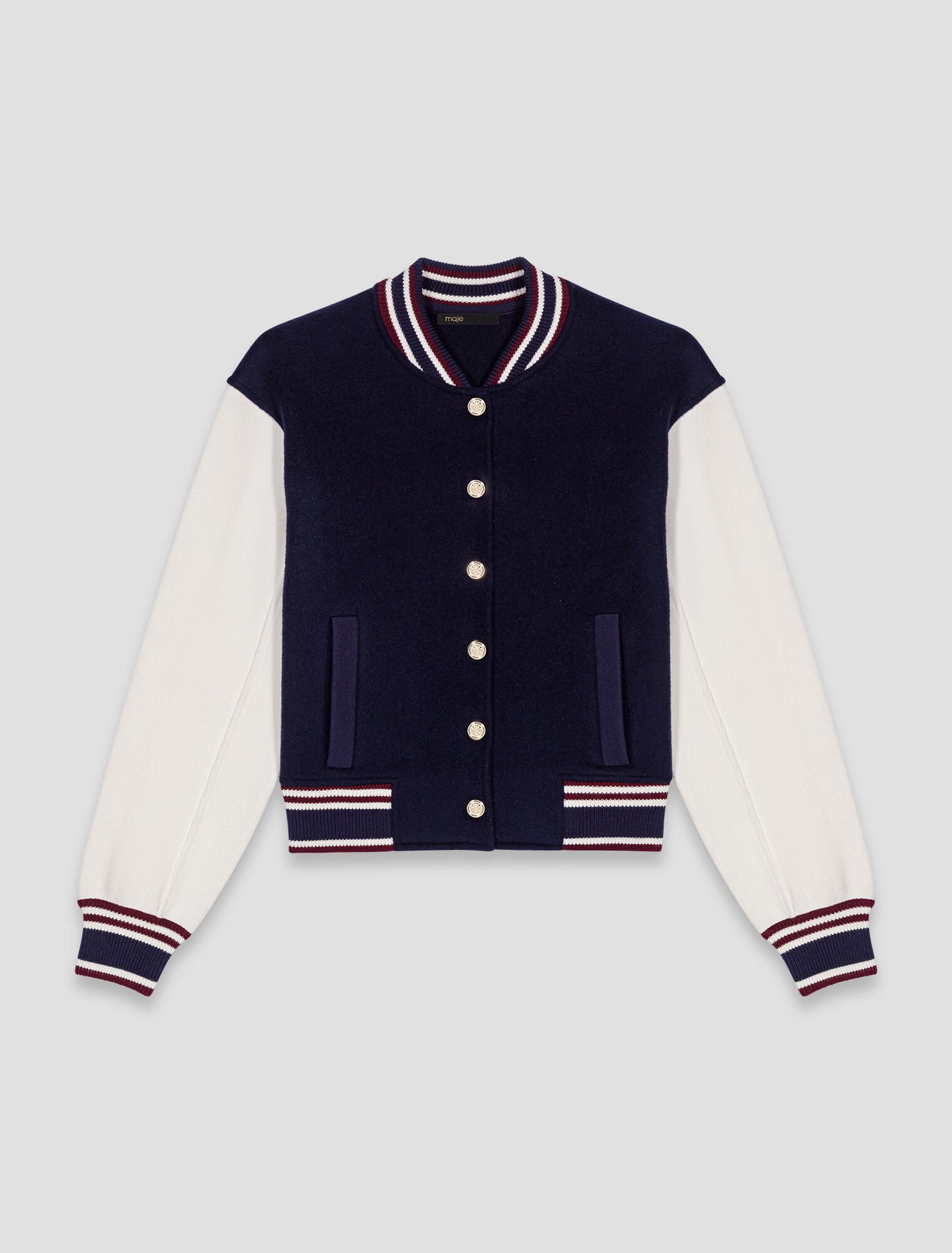 Mixed fabric bomber