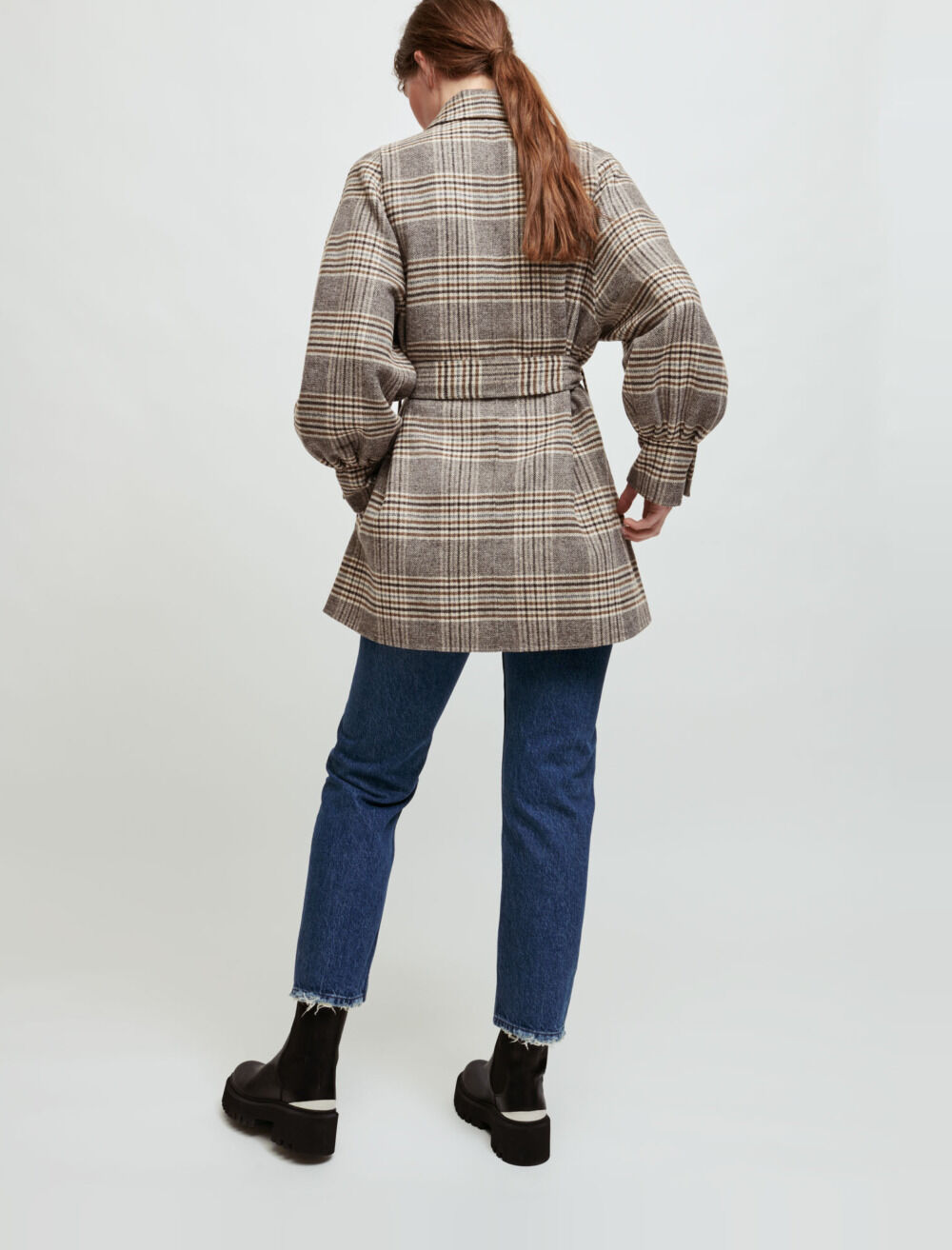 Double-faced checked coat Double-faced checked coat