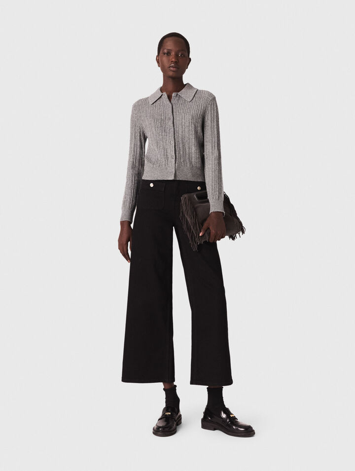 Straight-leg jeans with patch pockets