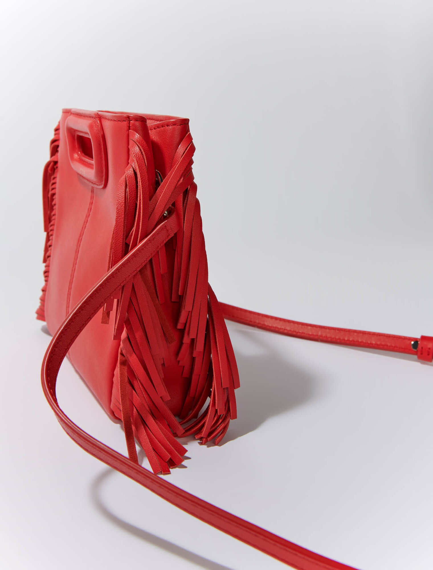 Leather mini M bag with chain