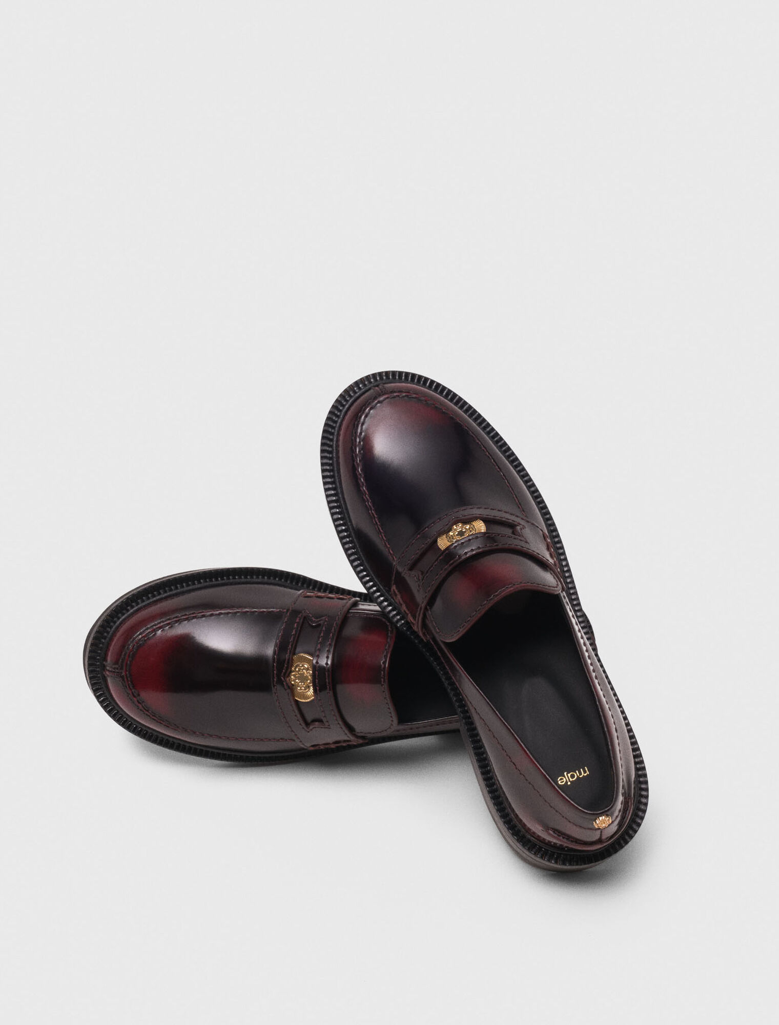 Brushed leather loafers