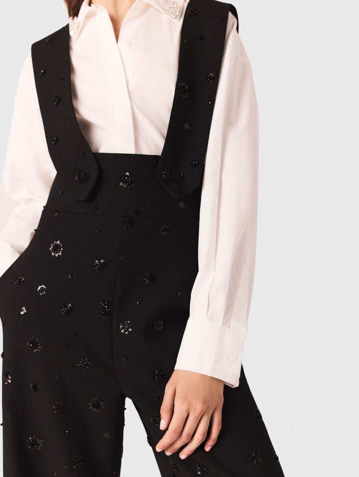 Embroidered trousers with braces Embroidered trousers with braces