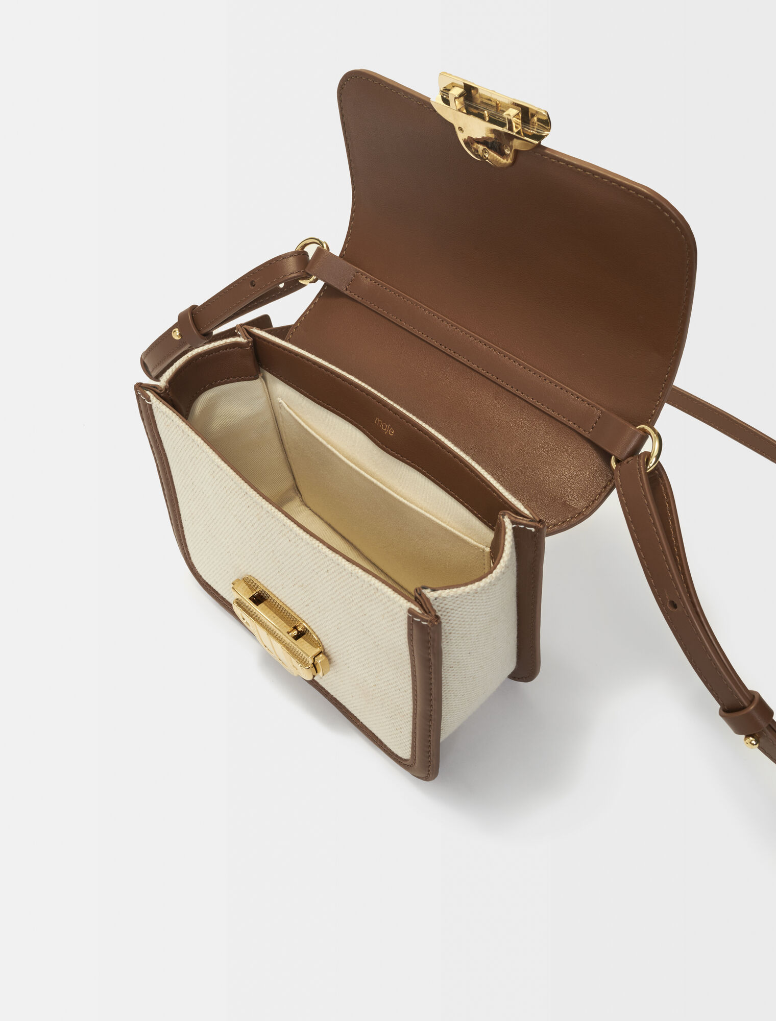 Leather and material mix bag