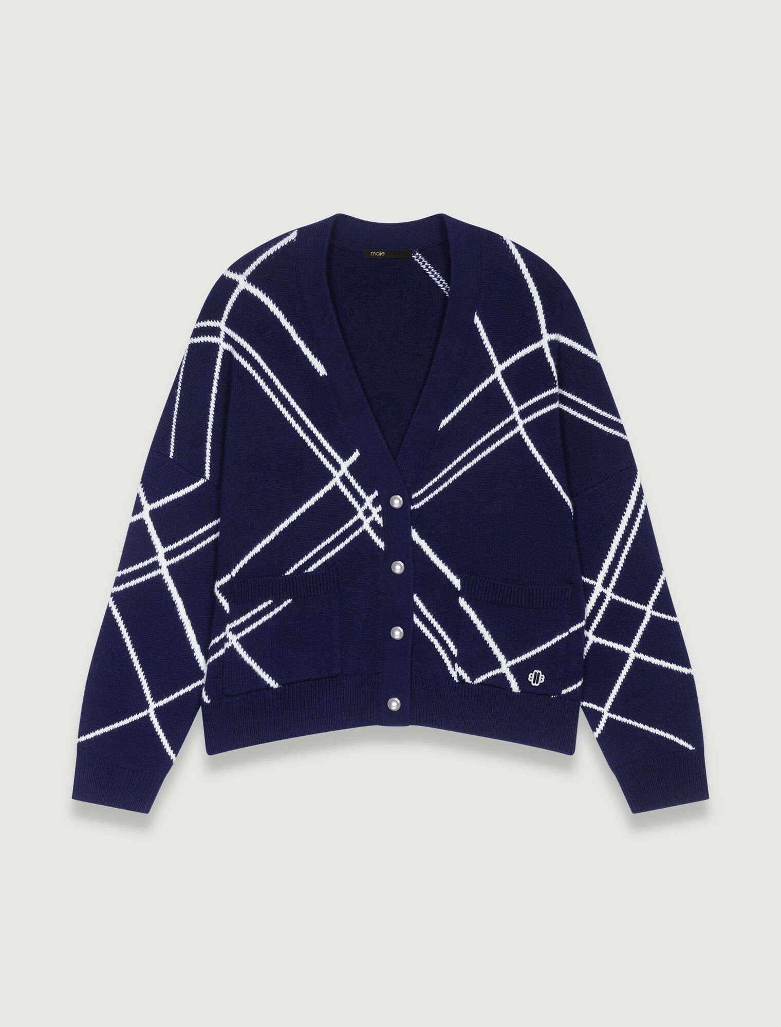 Striped knit cardigan