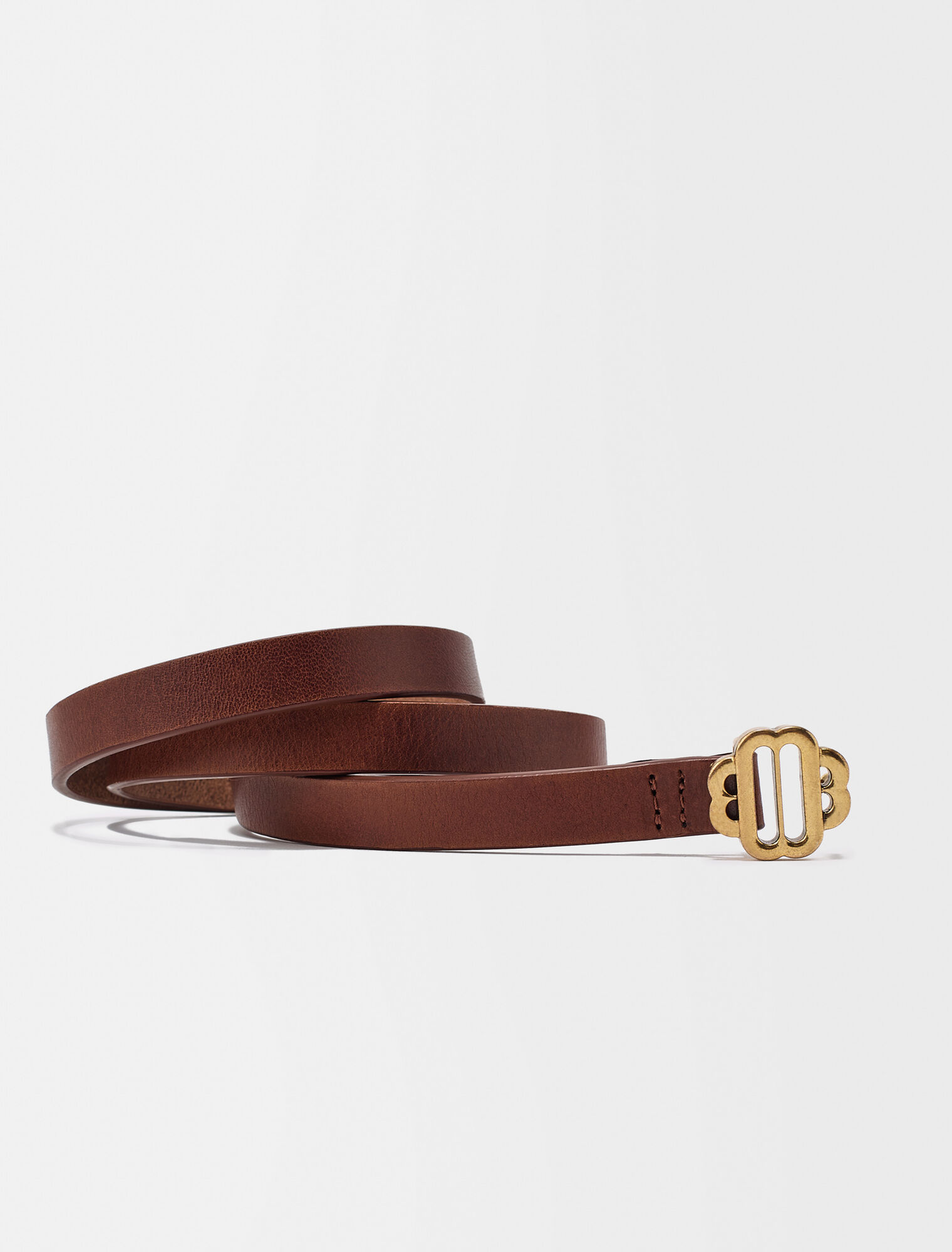Thin leather belt