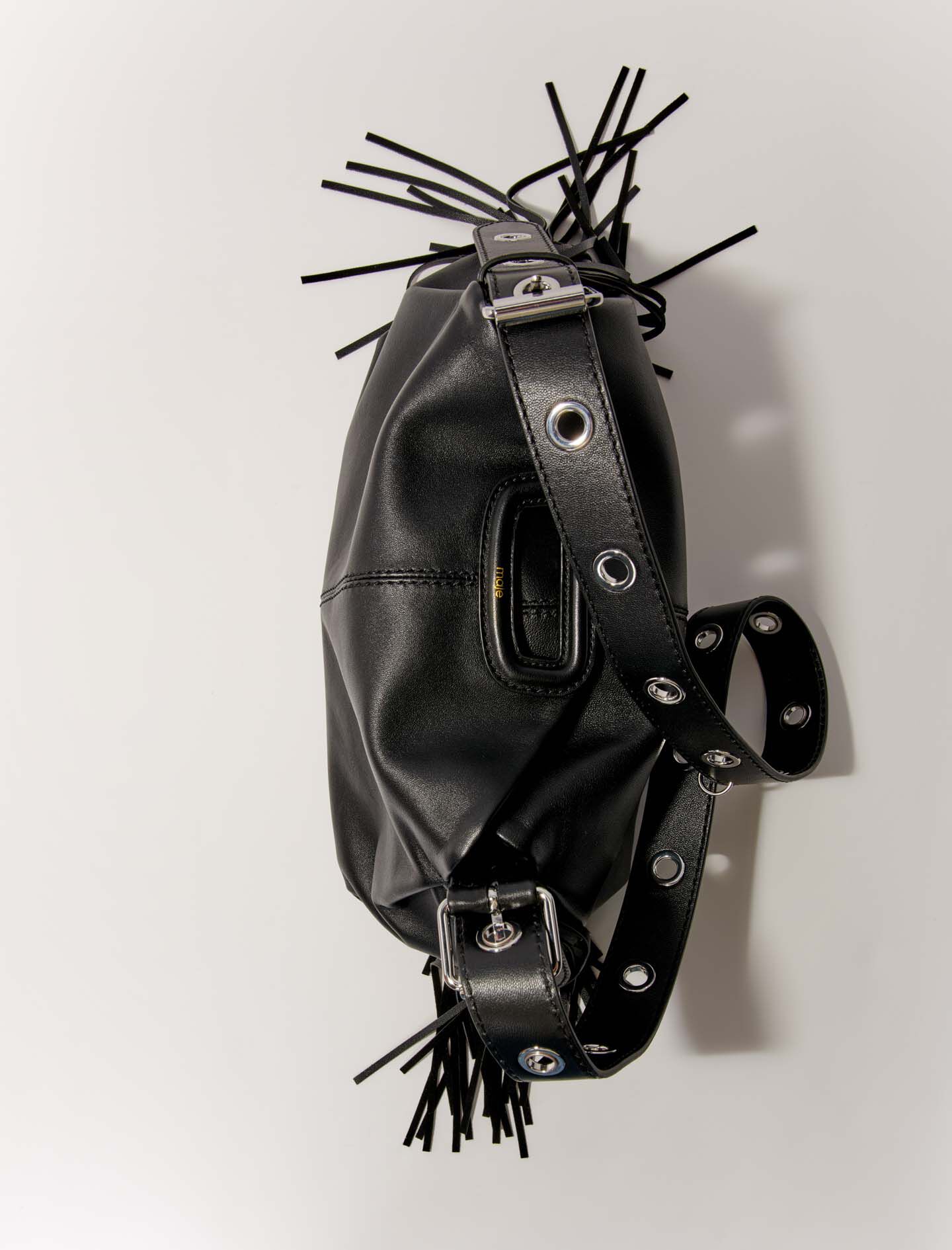 Smooth leather Miss M bag Black / Gray For Women | Maje