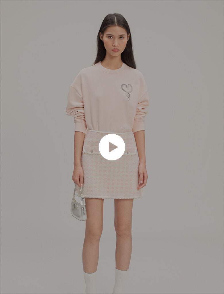♡M3JS♡ Embroidered sweater Pink For Women | Maje
