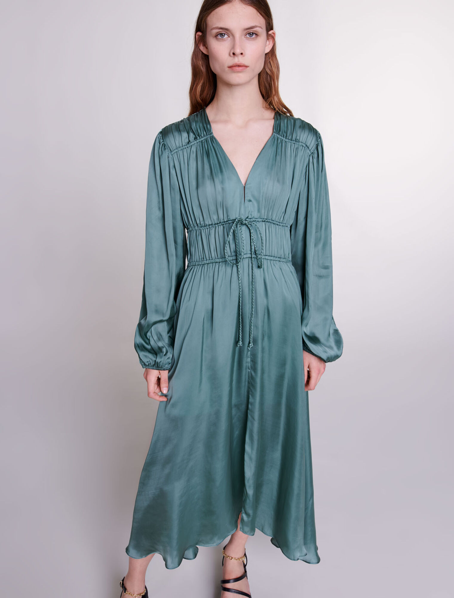 Satin-look maxi dress
