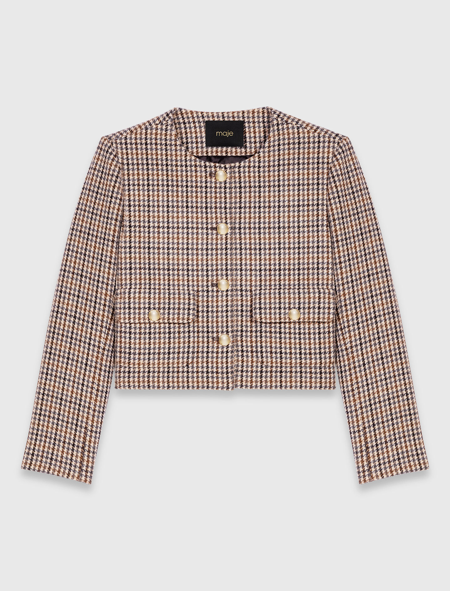 Short checked jacket Natural For Women | Maje