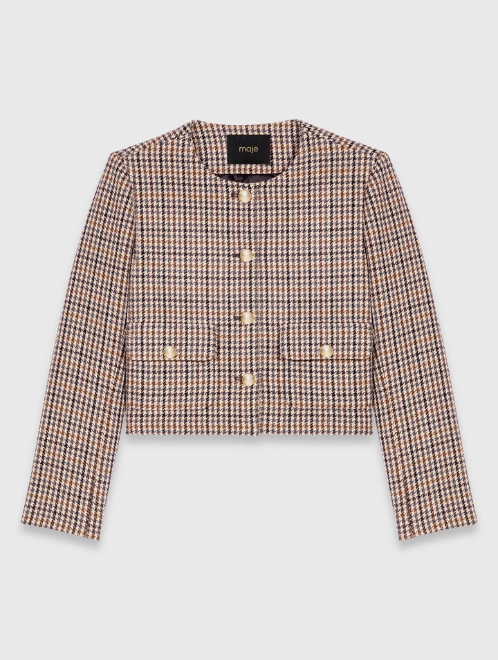 Short checked jacket