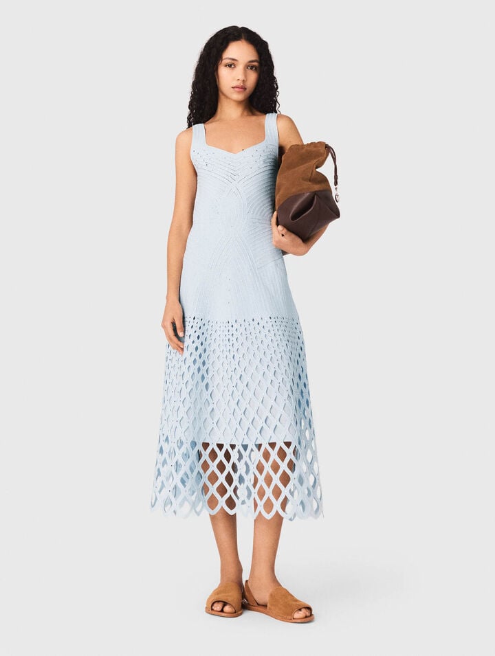 Crochet dress with removable lining