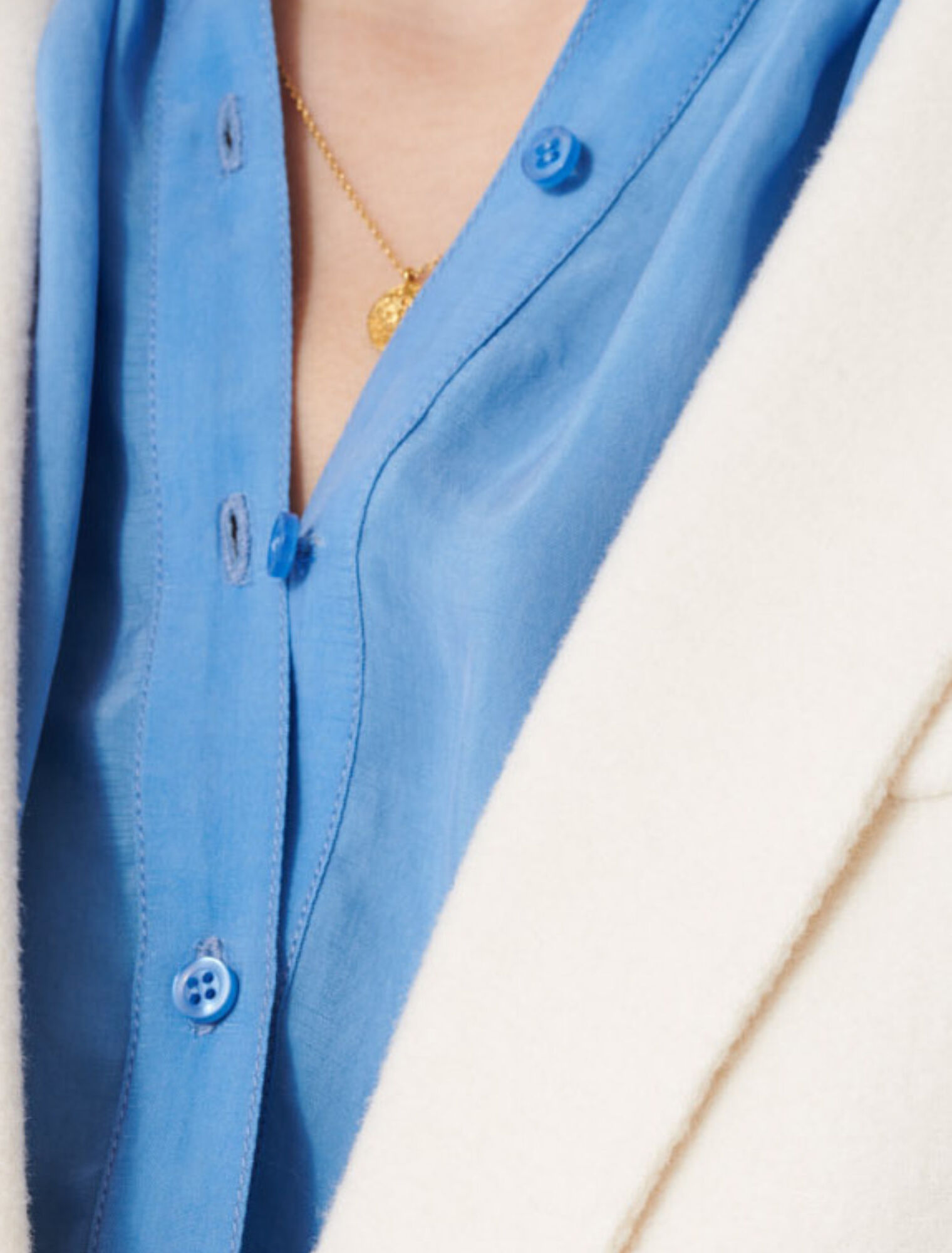 White double-faced midi coat