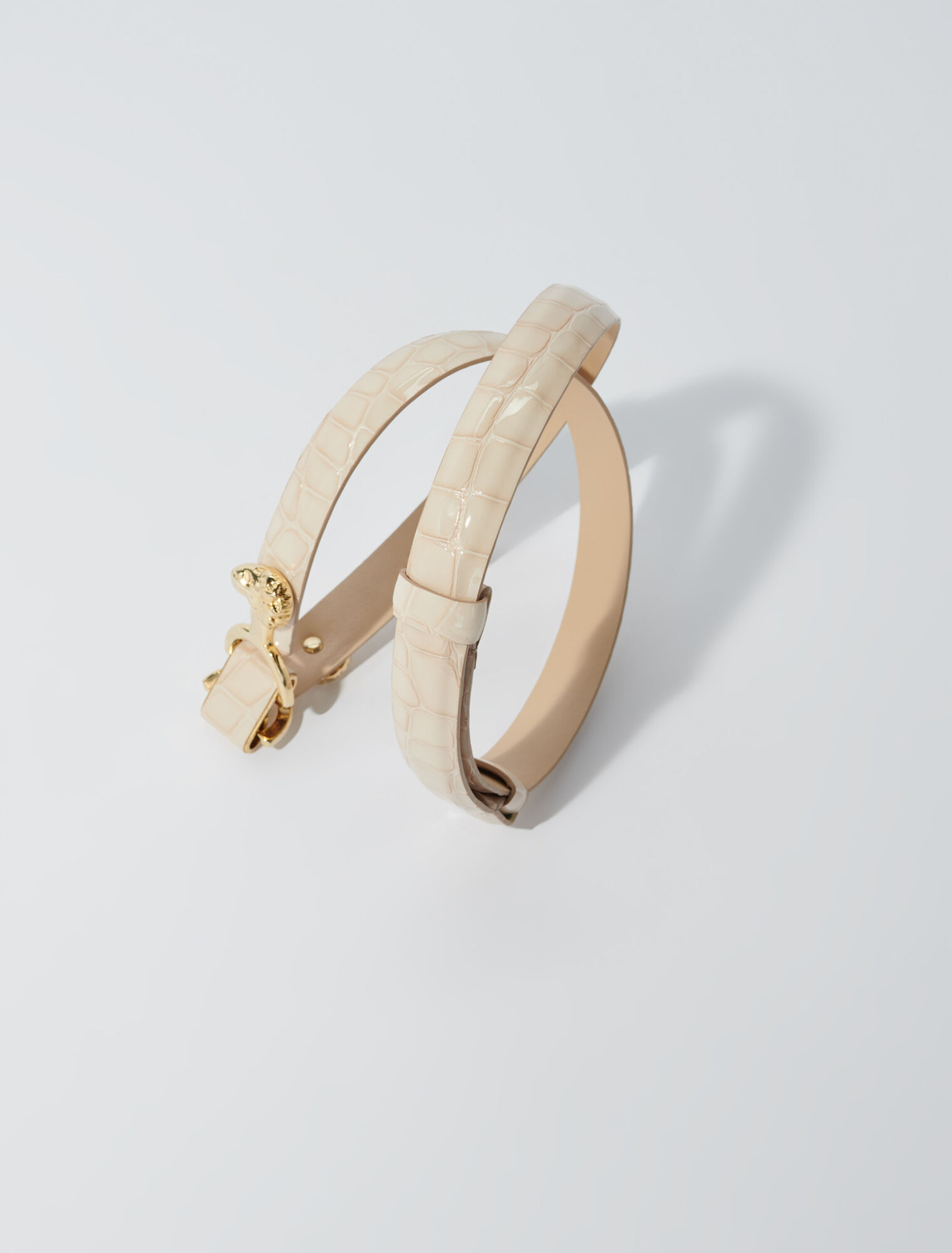 Patent leather Clover belt