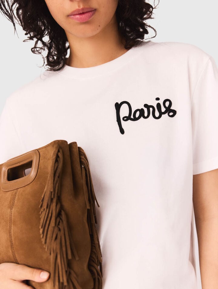 T-shirt with embroidered Paris logo