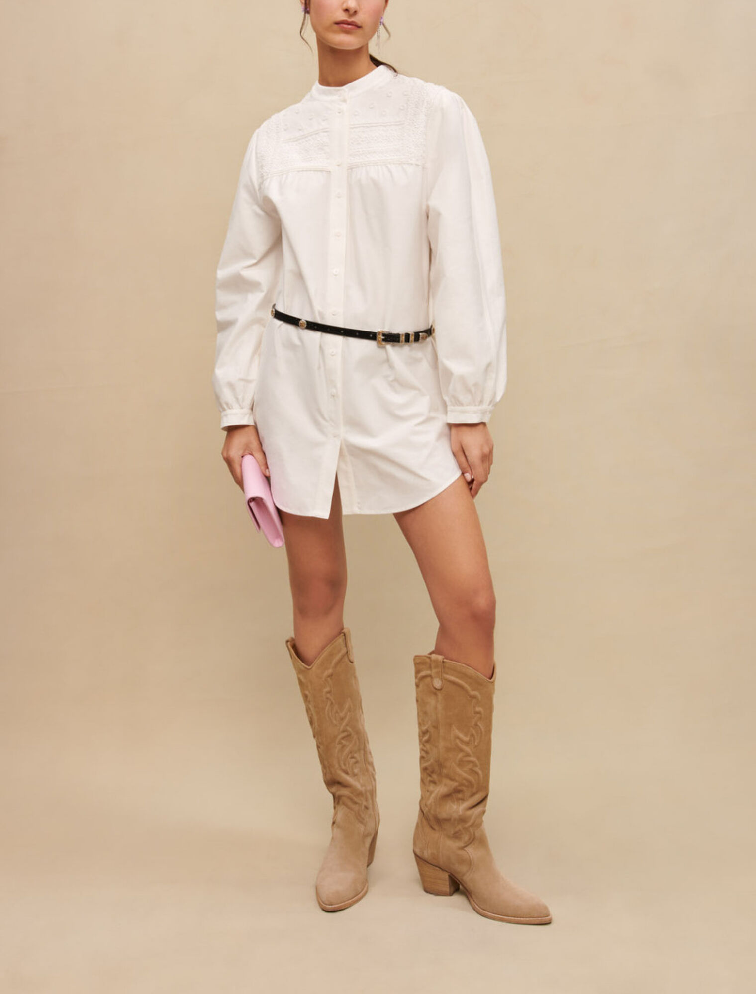 Short dress with voluminous sleeves