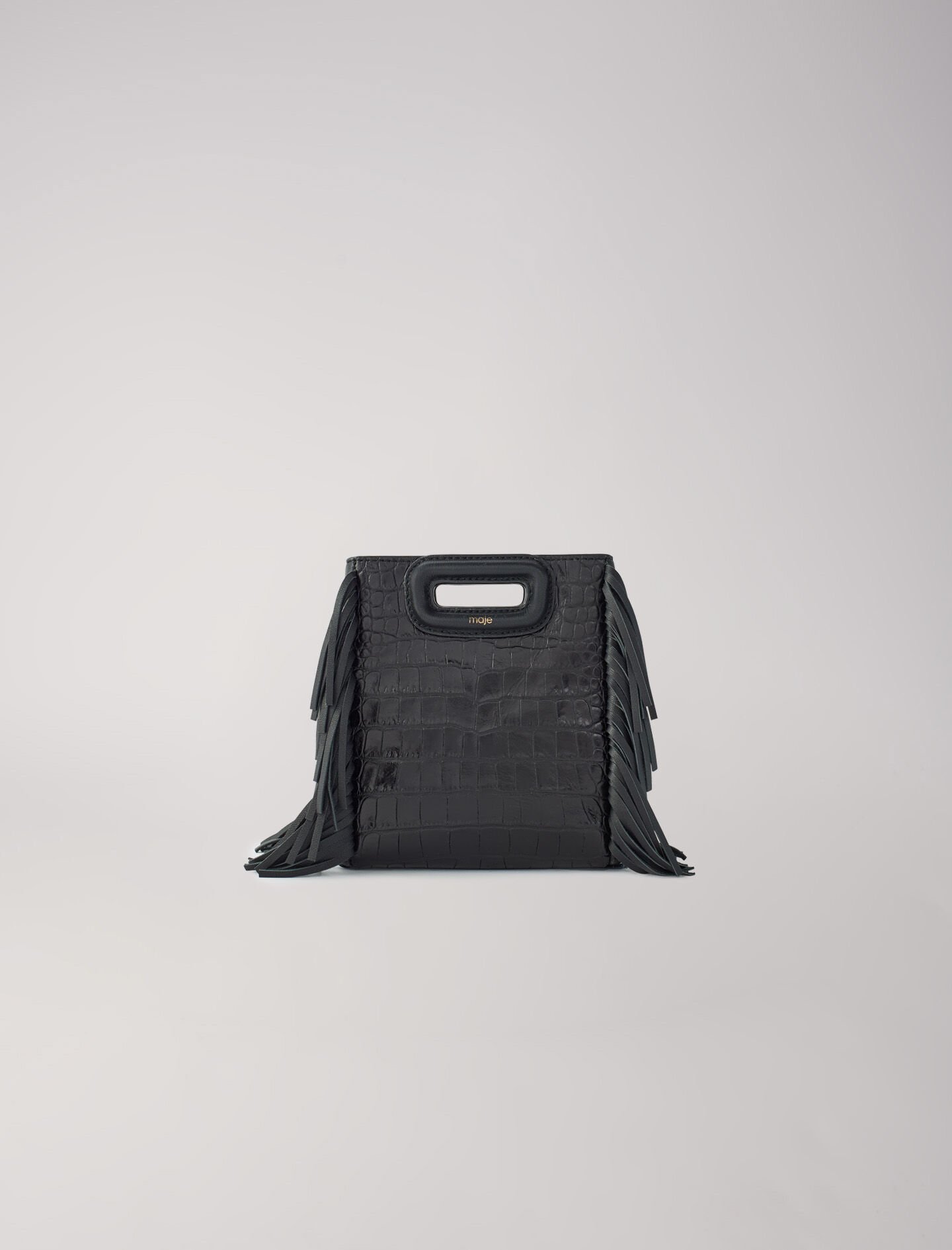 日本限定 M embossed-leather Mini bag For Gray / Black chain with バッグ