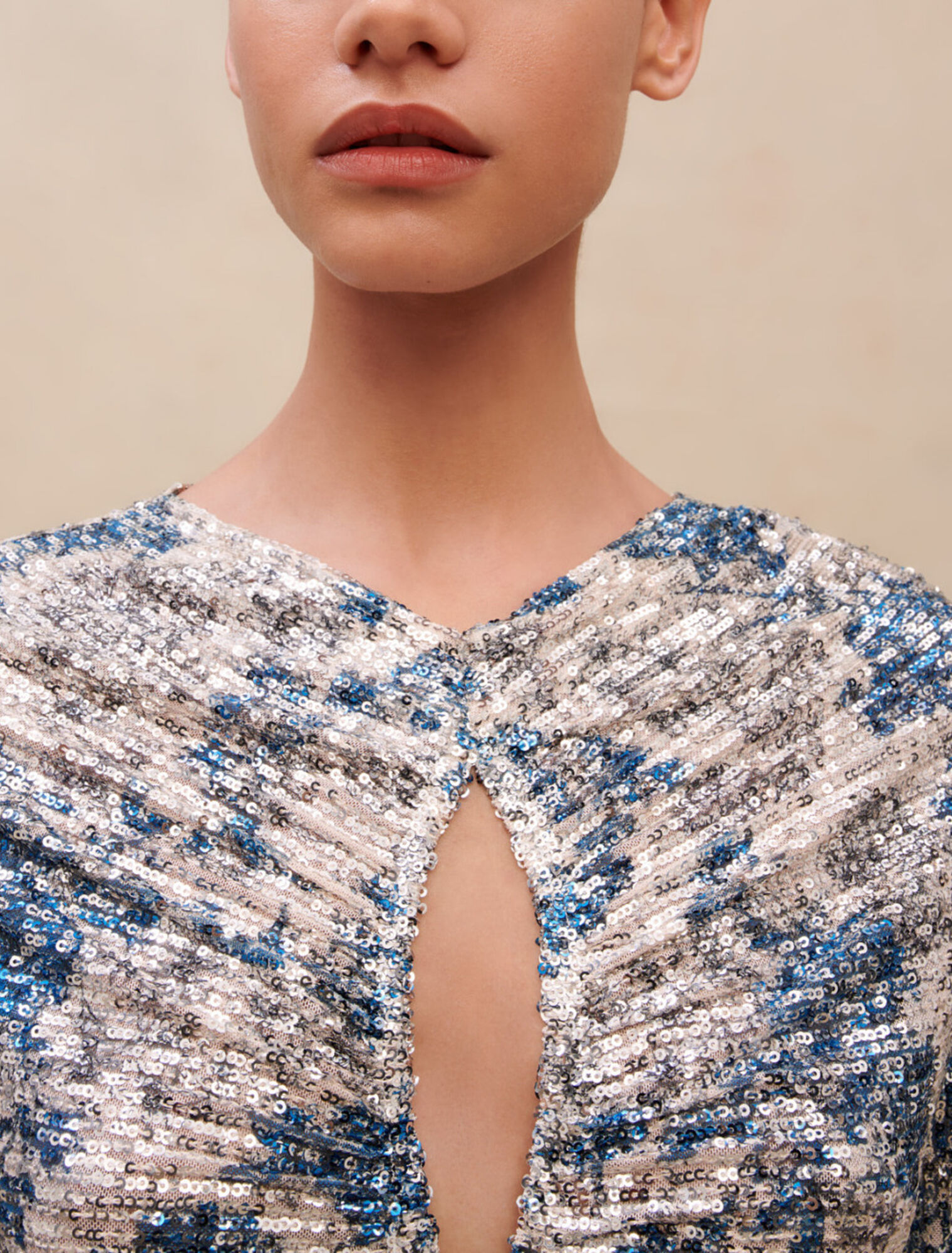 Draped sequinned dress