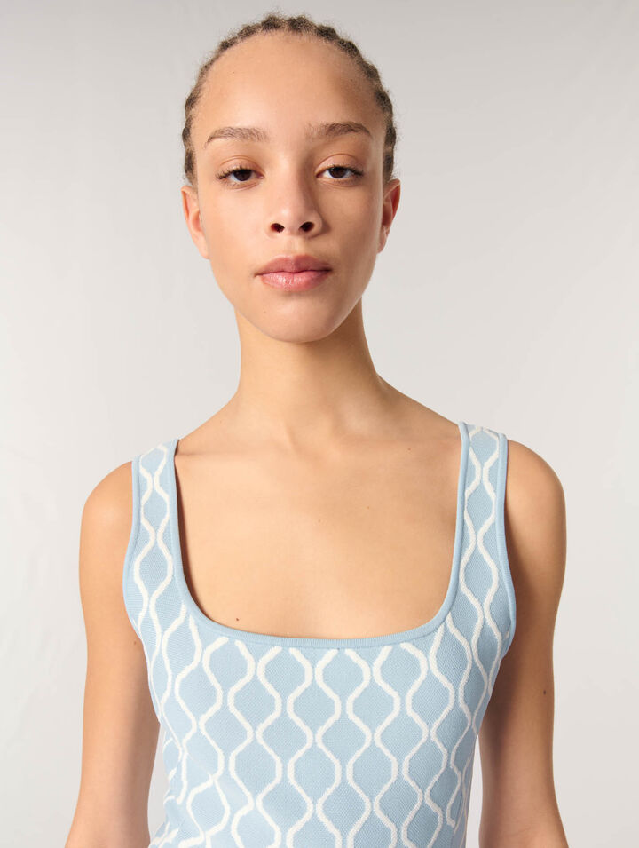 Jacquard knit short dress