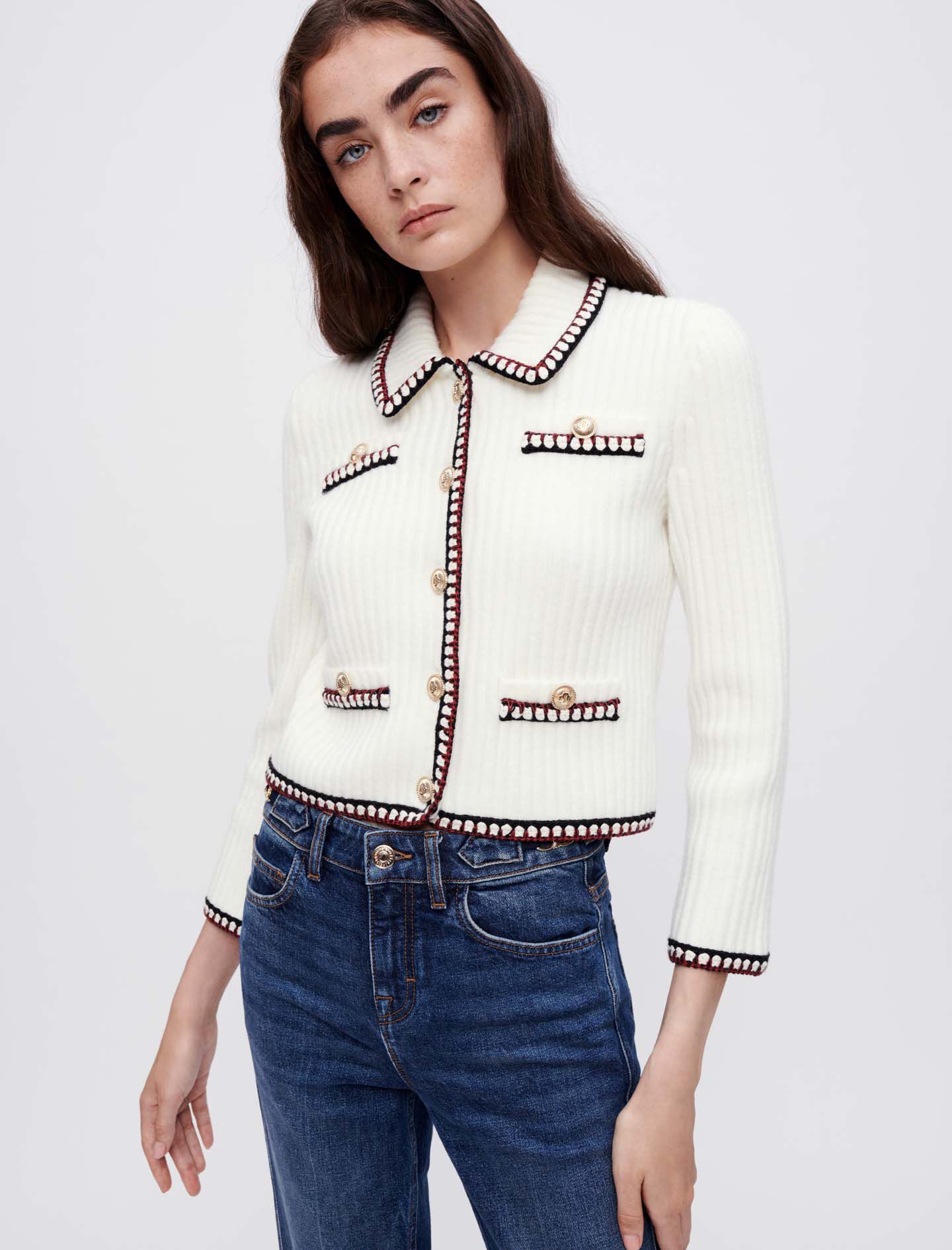 Maje white cardigan clearance
