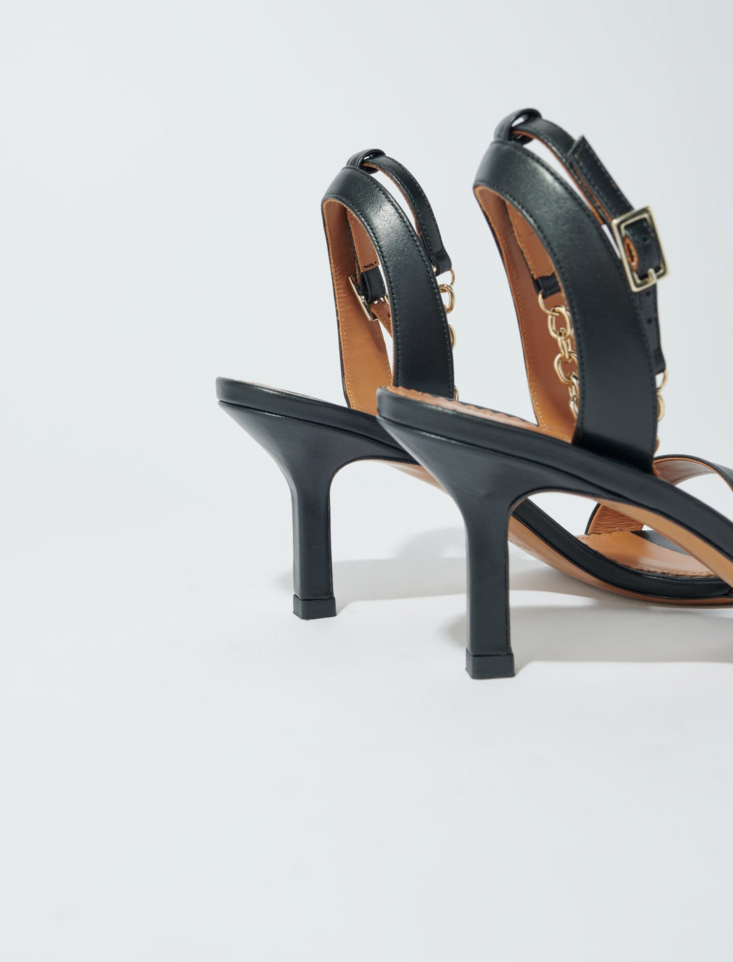 MAJE [マージ] Mirrored Leather Strap Sandals Leather strappy sandals