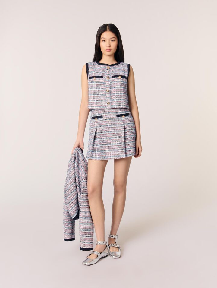 Tweed 2-in-1 mini dress