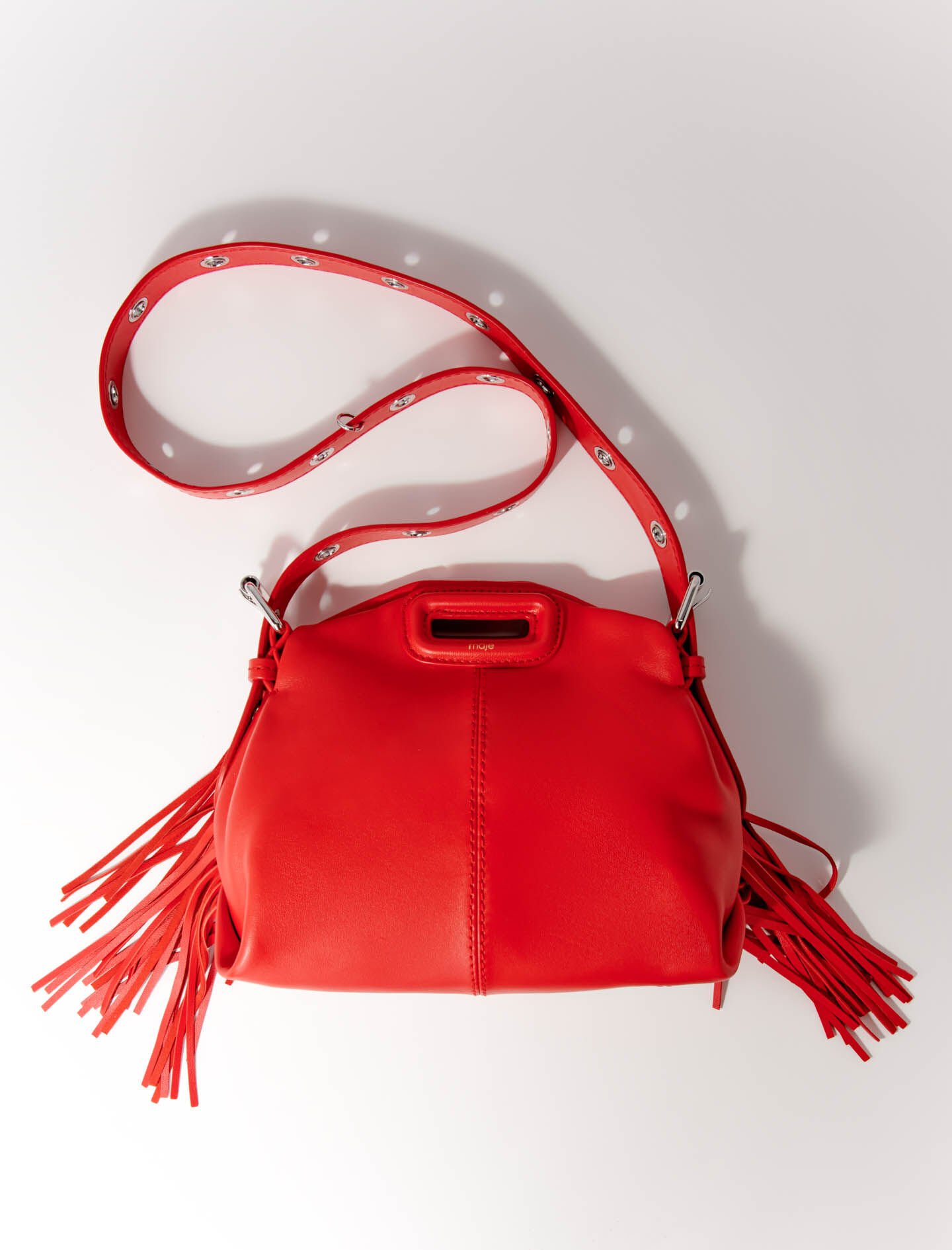 Smooth leather mini Miss M bag Red For Women | Maje